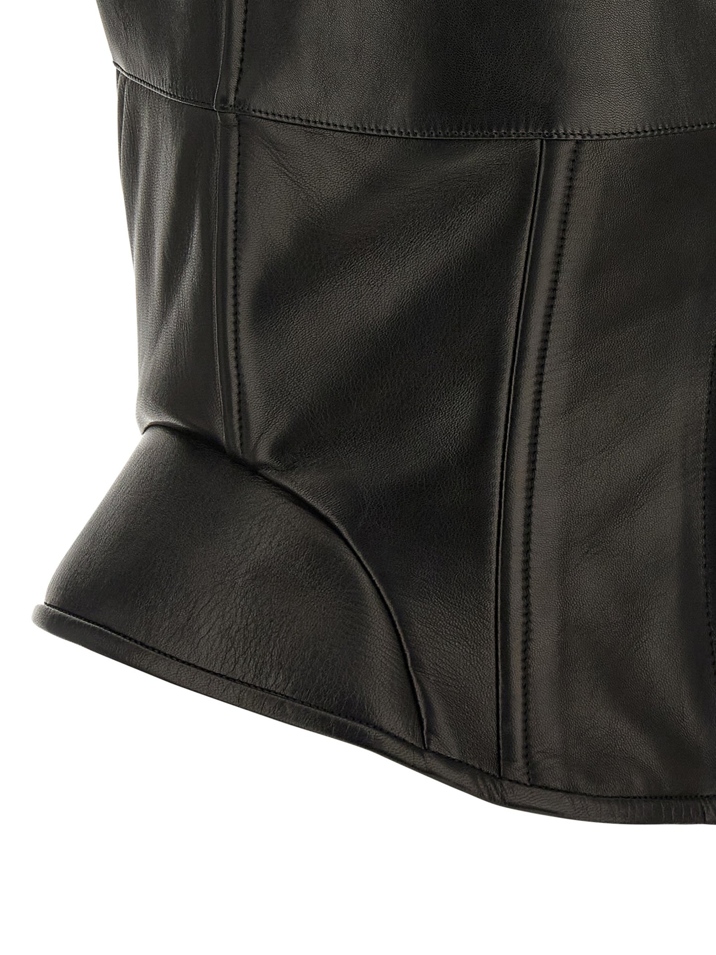 Ermanno Scervino Women Peplos Leather Top ERMANO SCERVINO