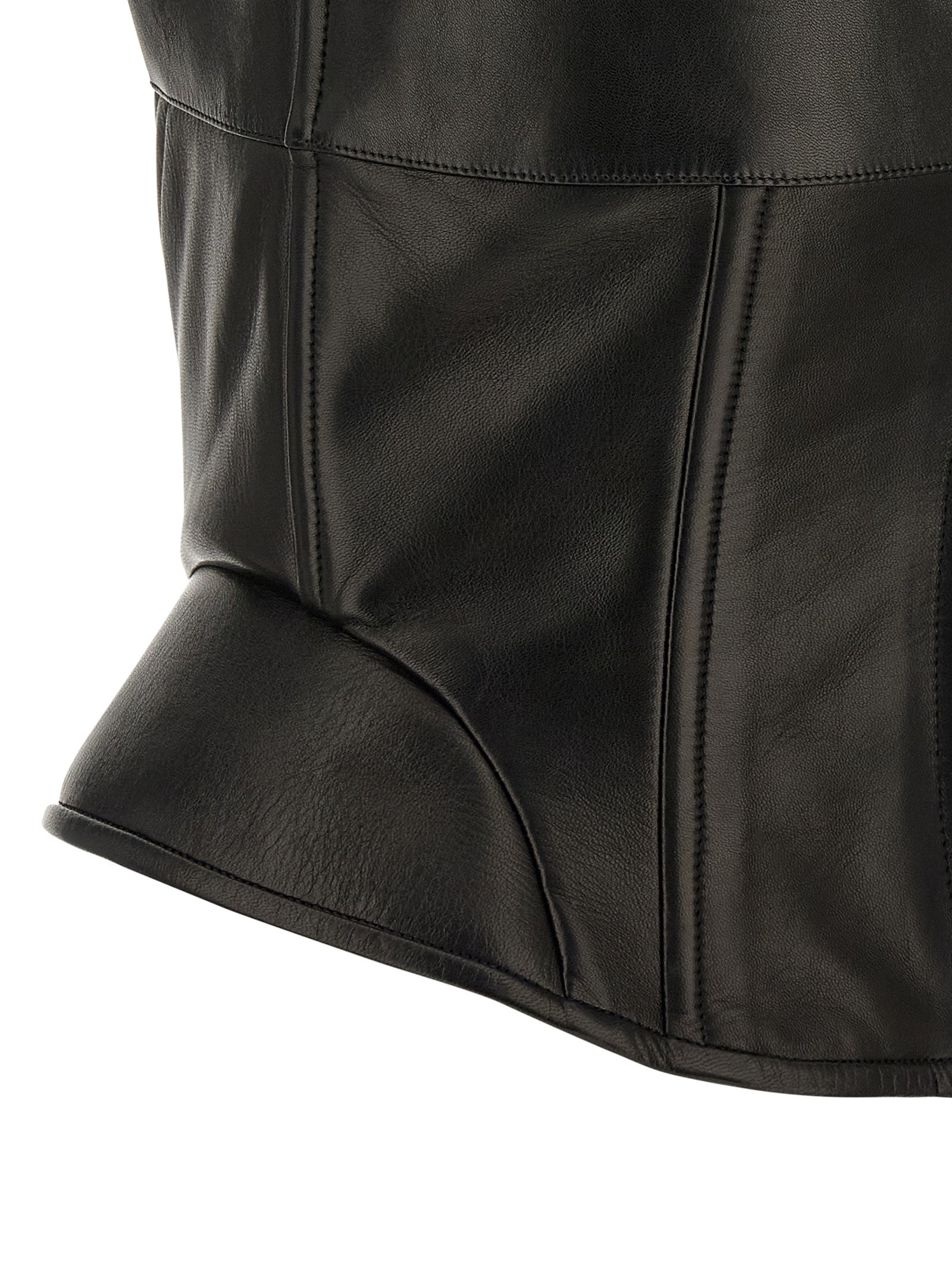 Ermanno Scervino Women Peplos Leather Top ERMANO SCERVINO