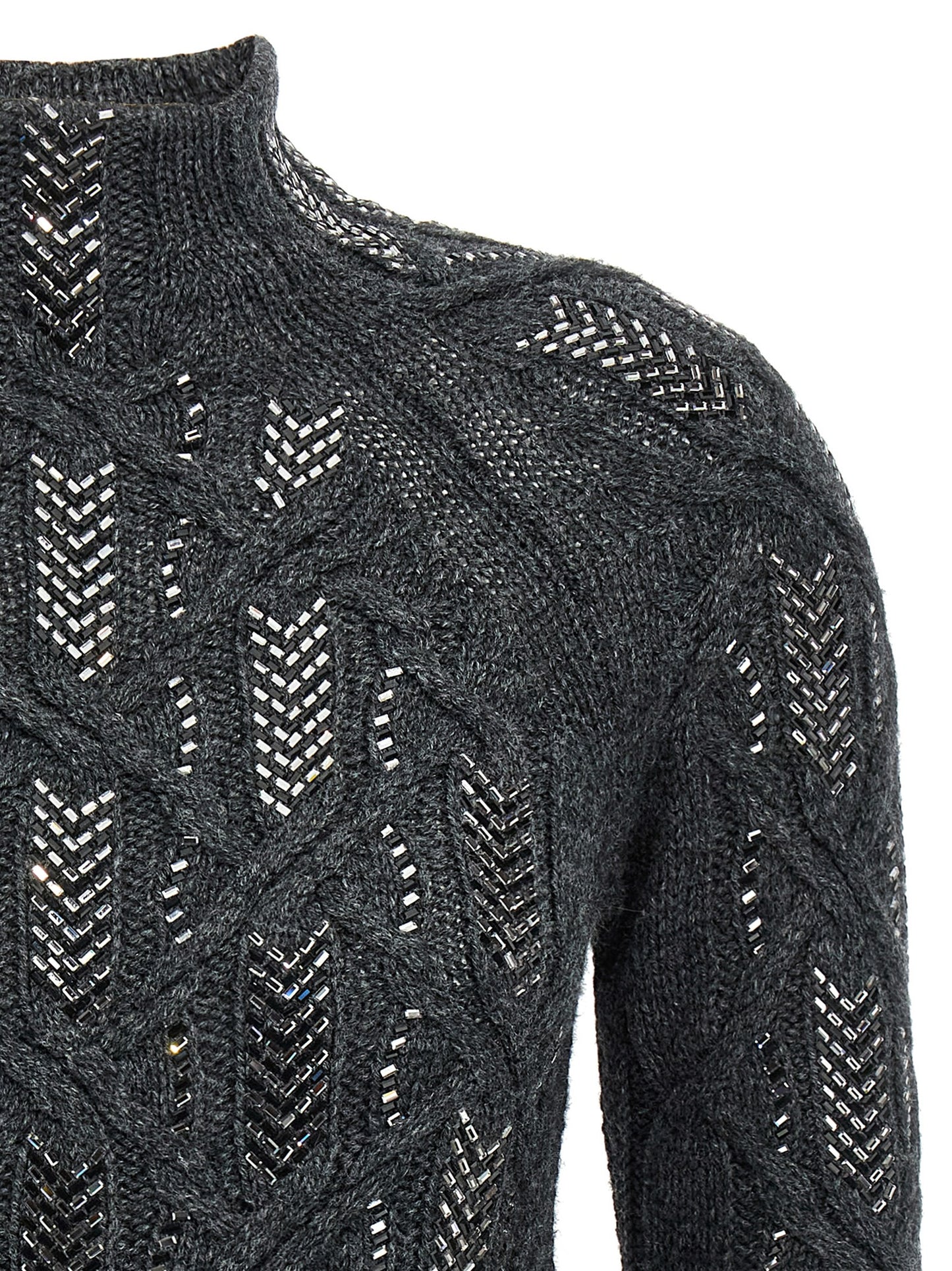 Ermanno Scervino Women Crystal Braid Sweater ERMANO SCERVINO