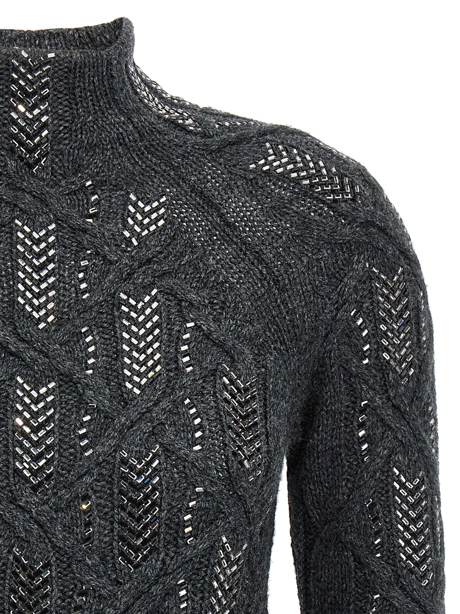 Ermanno Scervino Women Crystal Braid Sweater ERMANO SCERVINO