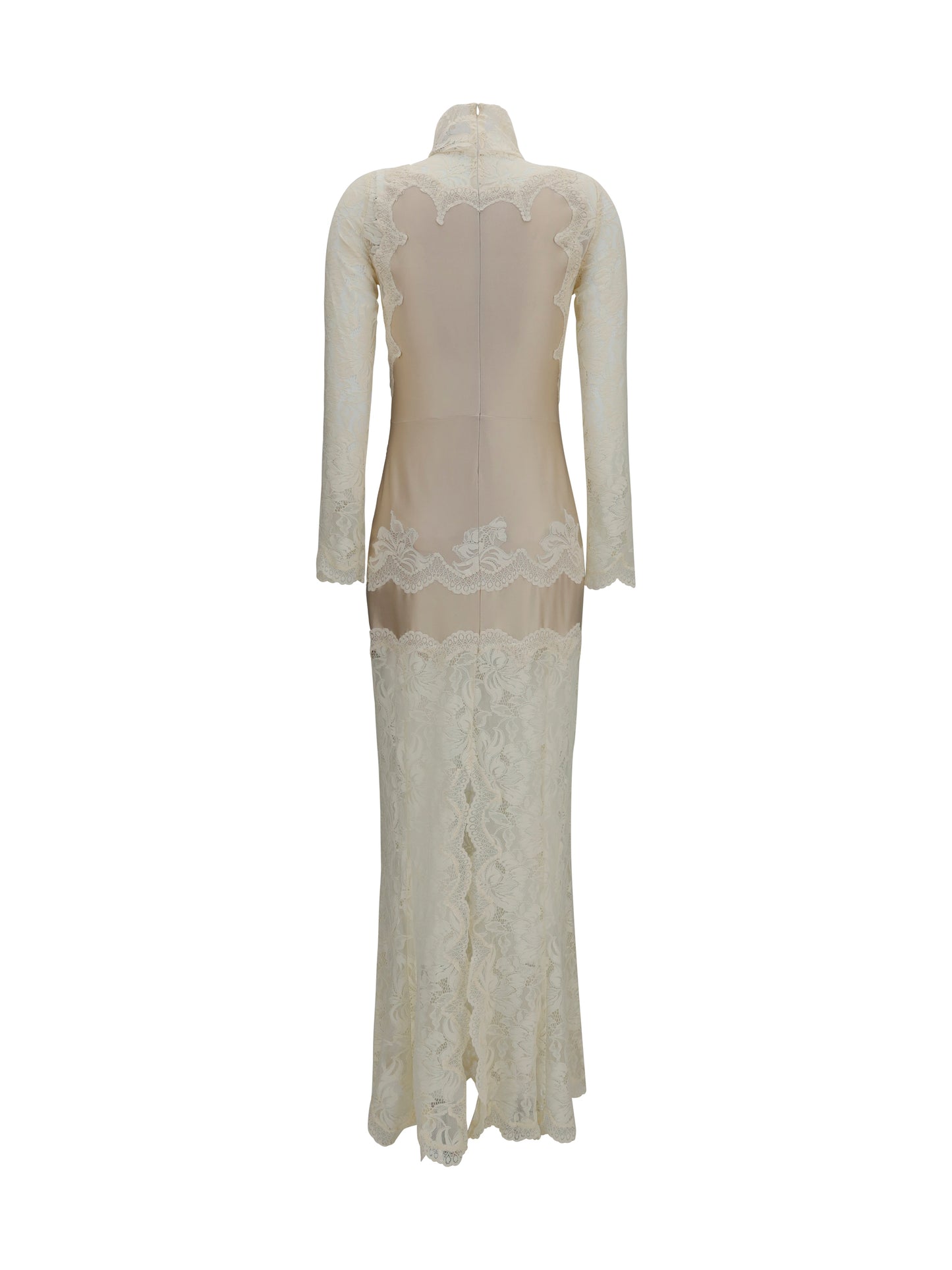 Rabanne Women Long Lace And Jersey Dress PACO RABANNE