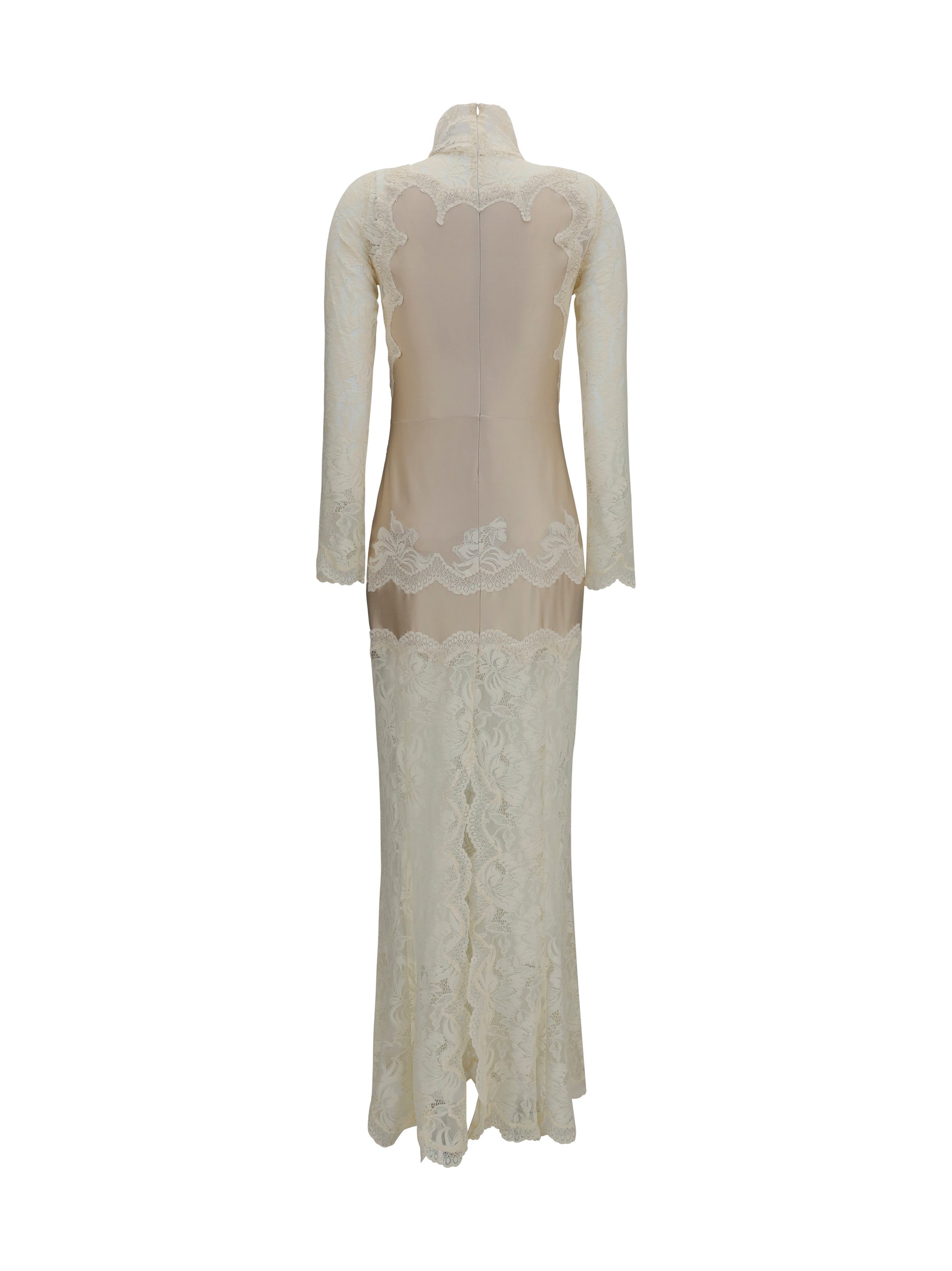 Rabanne Women Long Lace And Jersey Dress PACO RABANNE