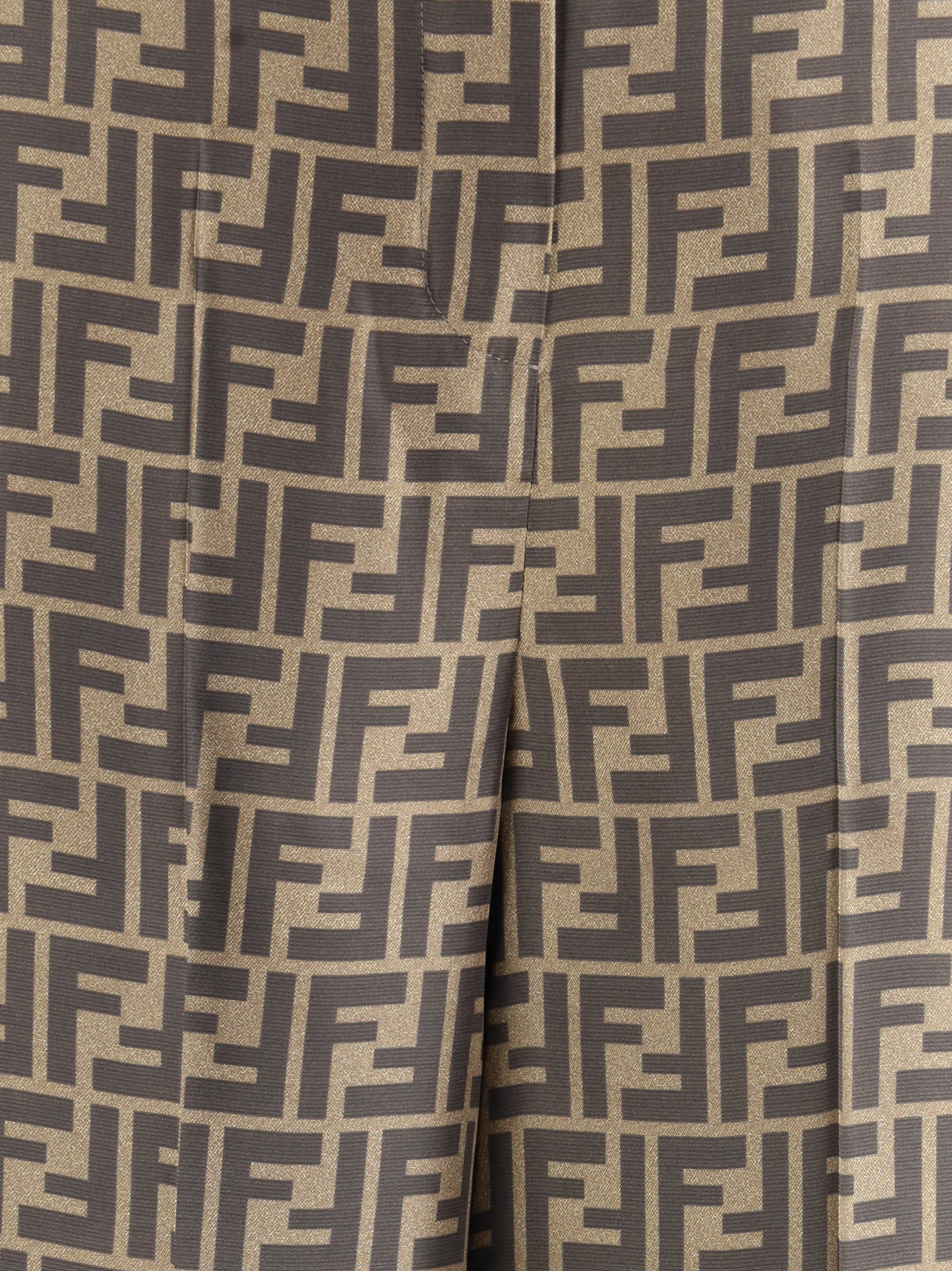 Fendi Women Monogram Pattern Silk Pants FENDI