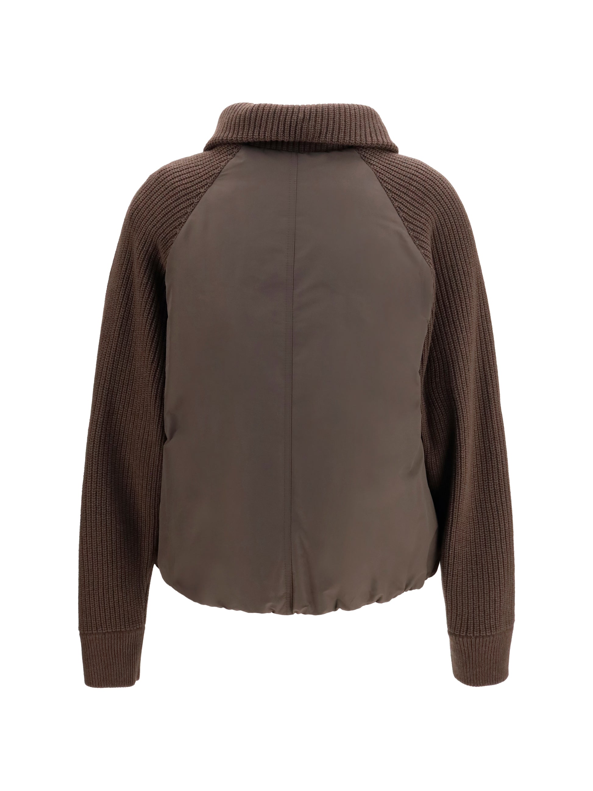 Brunello Cucinelli Women Down Jacket With Wool Sleeves BRUNELLO CUCINELLI