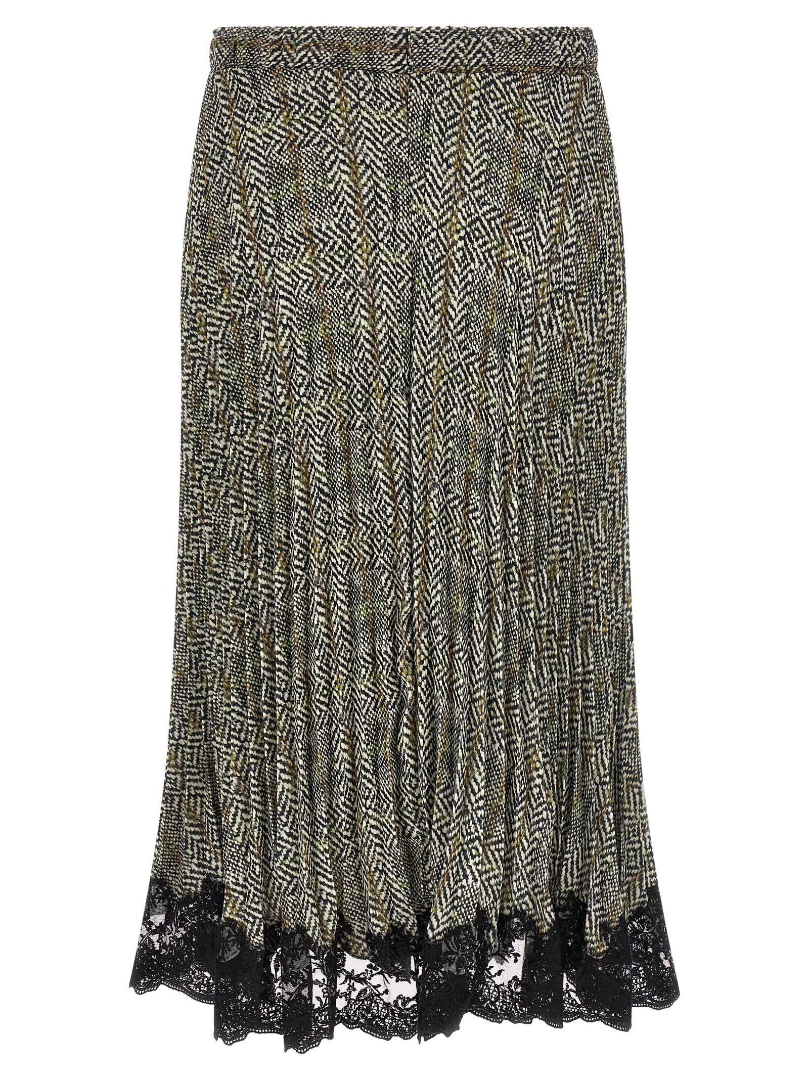 Ermanno Scervino Women Pleated Skirt With Lace ERMANO SCERVINO