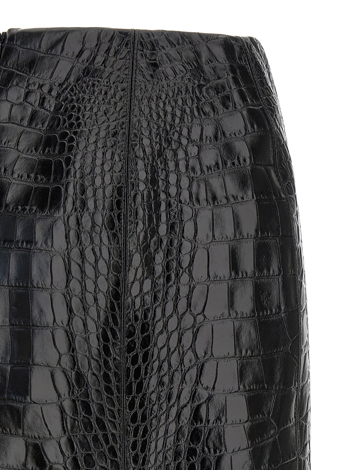 Ermanno Scervino Women Coconut Print Sheath Skirt With Lace ERMANO SCERVINO