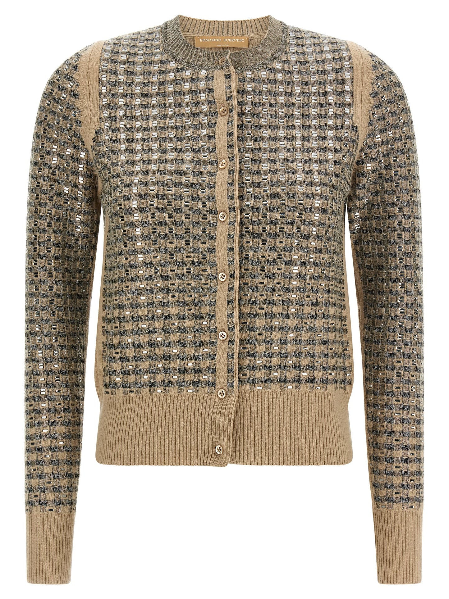 Ermanno Scervino Women Check Cardigan With Crystals ERMANO SCERVINO
