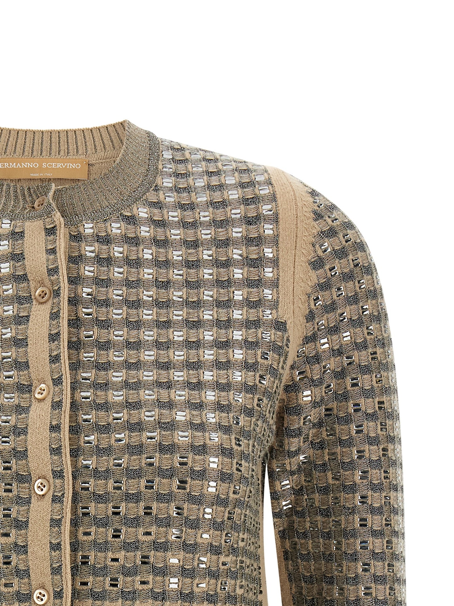Ermanno Scervino Women Check Cardigan With Crystals ERMANO SCERVINO