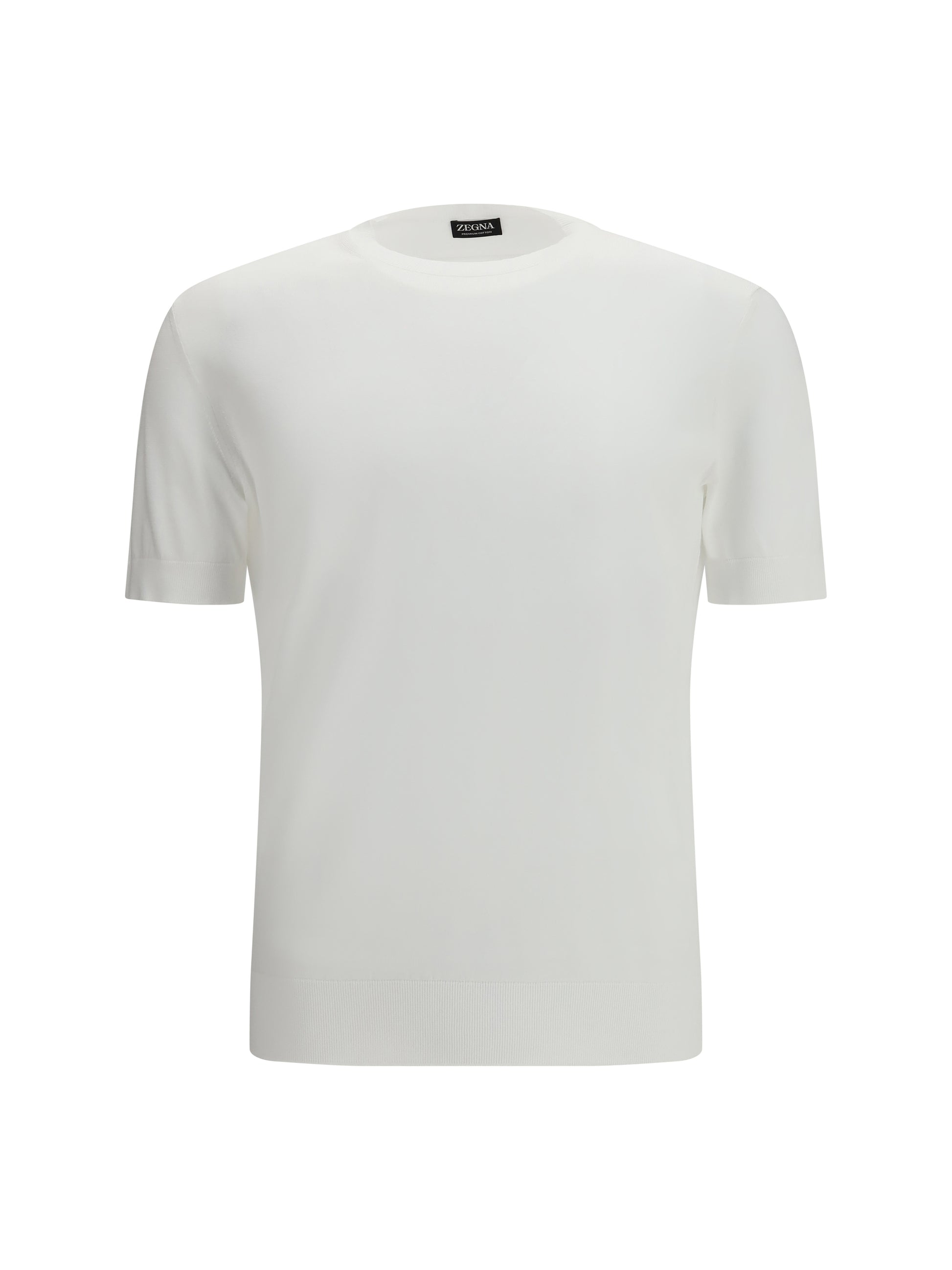 Zegna Men Crewneck Cotton Short Sleeve Knit ZEGNA