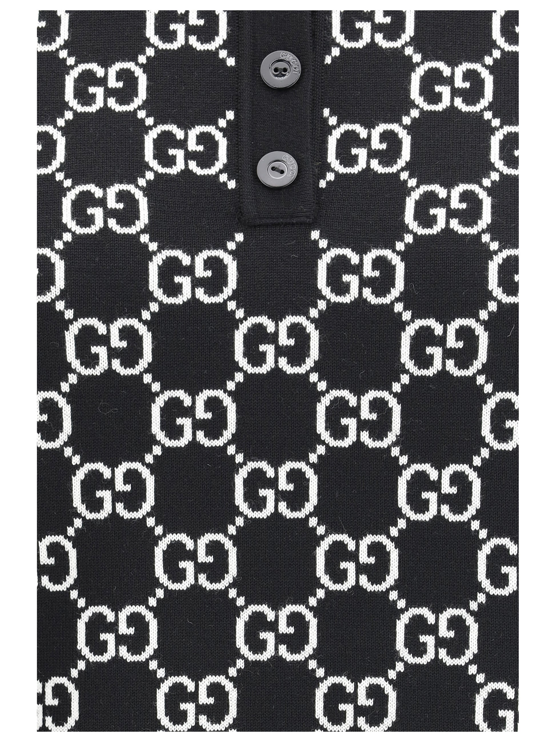 Gucci Women Gg Wool Jacquard Polo Top GUCCI