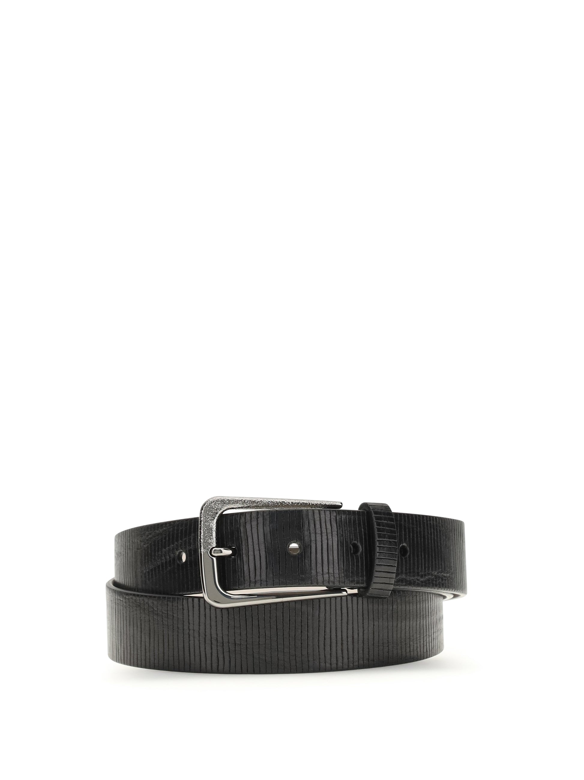 Brunello Cucinelli Women Carved Leather Belt With Shimmering Buckle BRUNELLO CUCINELLI