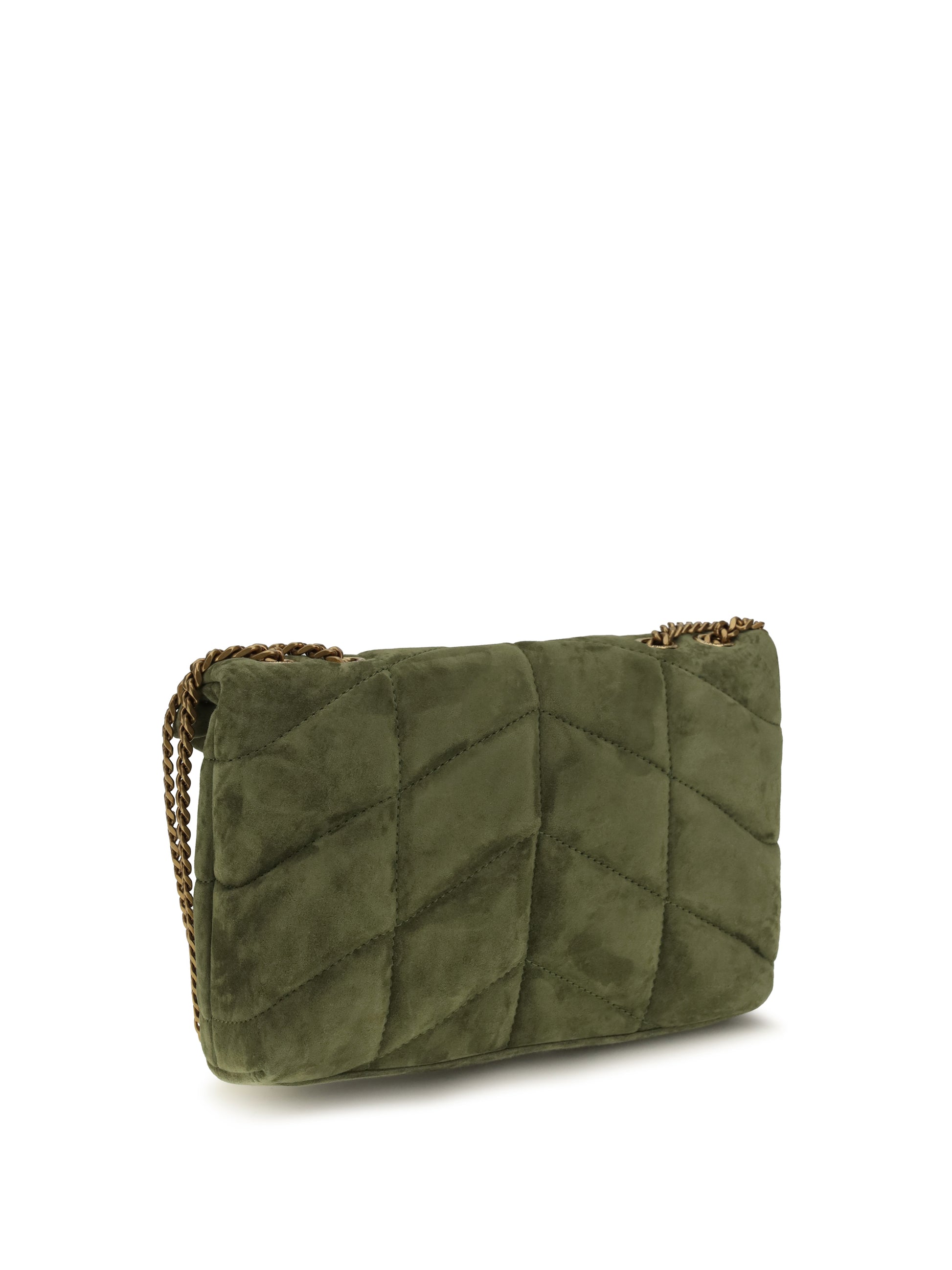 Saint Laurent Women Loulou Puffer Toy Suede Shoulder Bag SAINT LAURENT