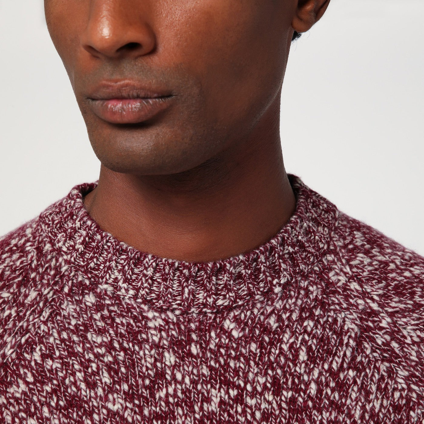 Drumohr Grape-Coloured Pattern Wool Sweater Men Drumohr