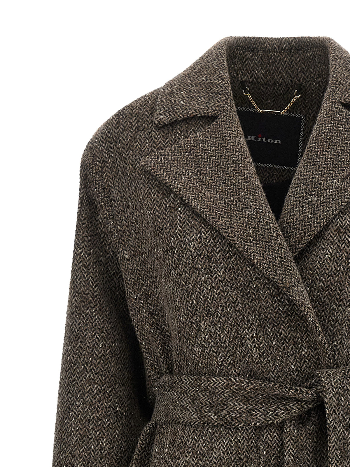 Kiton Women Chevron Wool Coat KITON