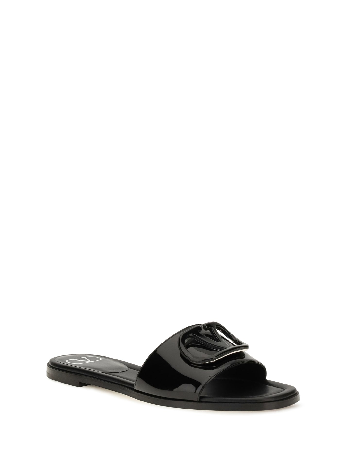 Valentino Garavani Women Vlogo Patent Leather Slide Sandals VALENTINO GARAVANI