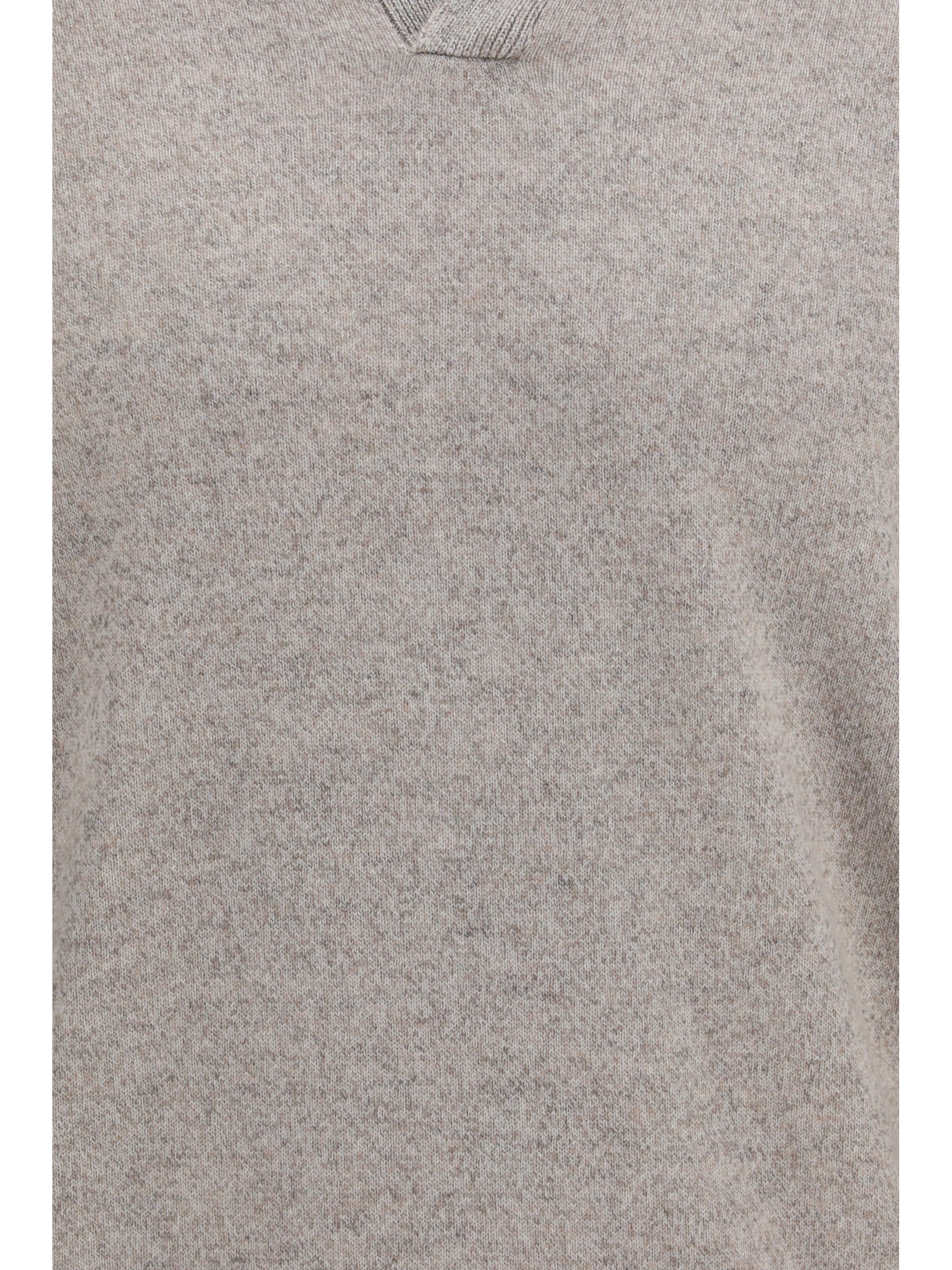 Brunello Cucinelli Men Mouliné Cashmere Knit Polo BRUNELLO CUCINELLI