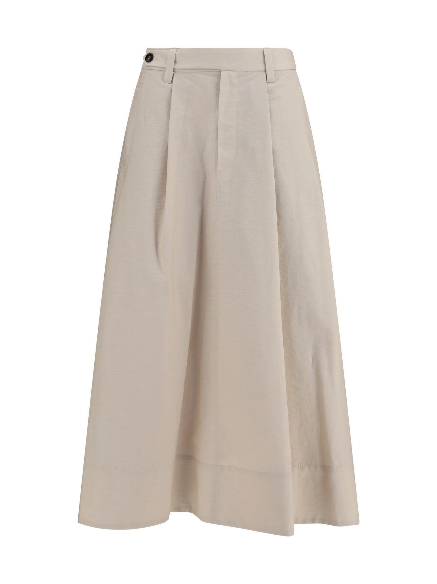 Brunello Cucinelli Women Cotton Poplin Skirt With Monili Detail BRUNELLO CUCINELLI