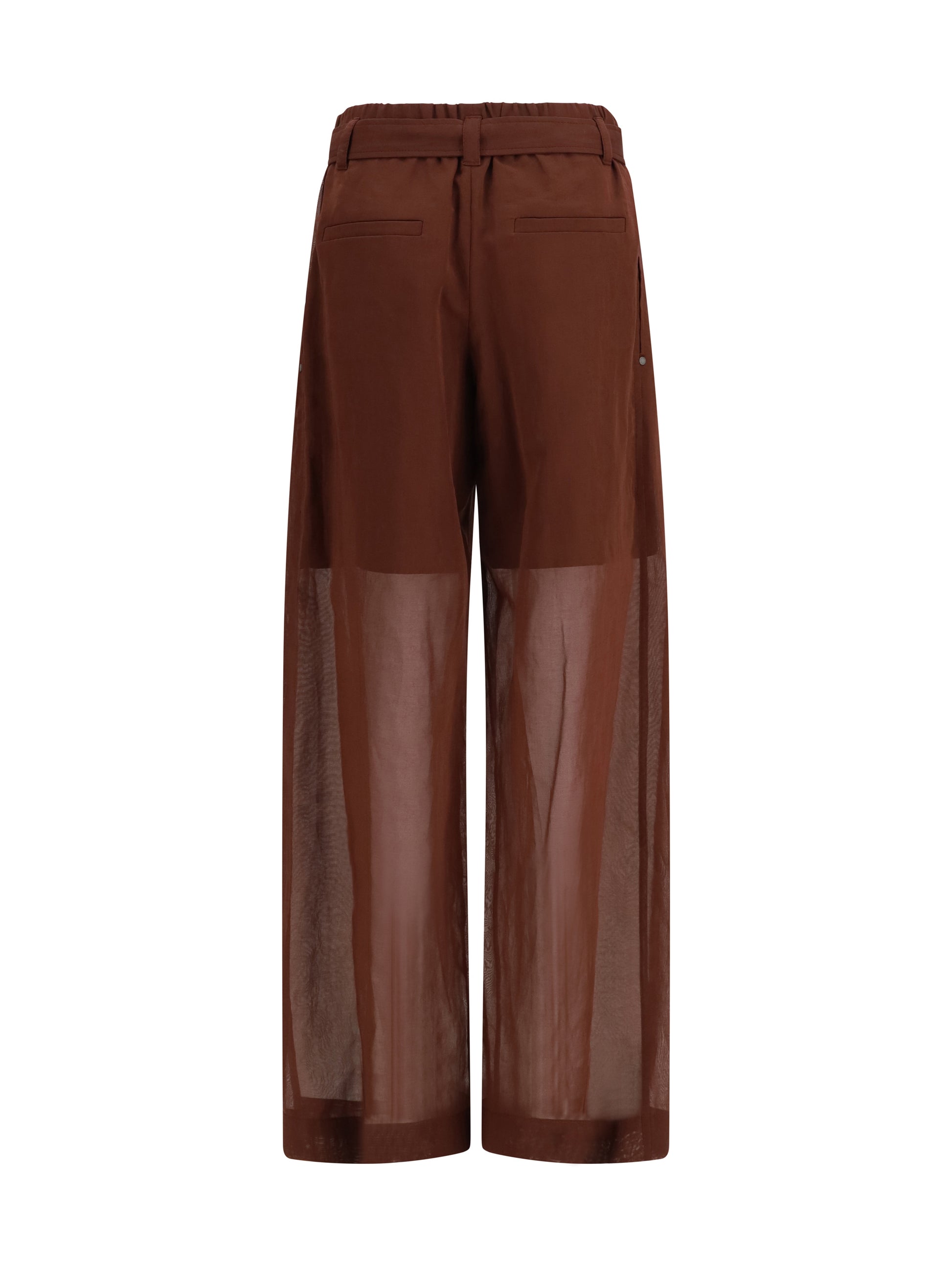 Brunello Cucinelli Women Cotton Loose Pants With Monili BRUNELLO CUCINELLI