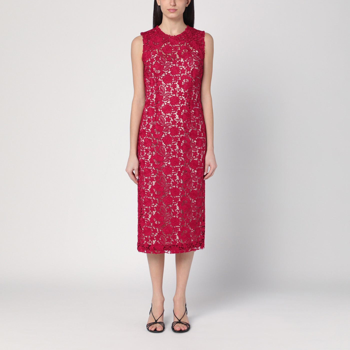 P.A.R.O.S.H. Red Lace Midi Dress Women P.A.R.O.S.H.