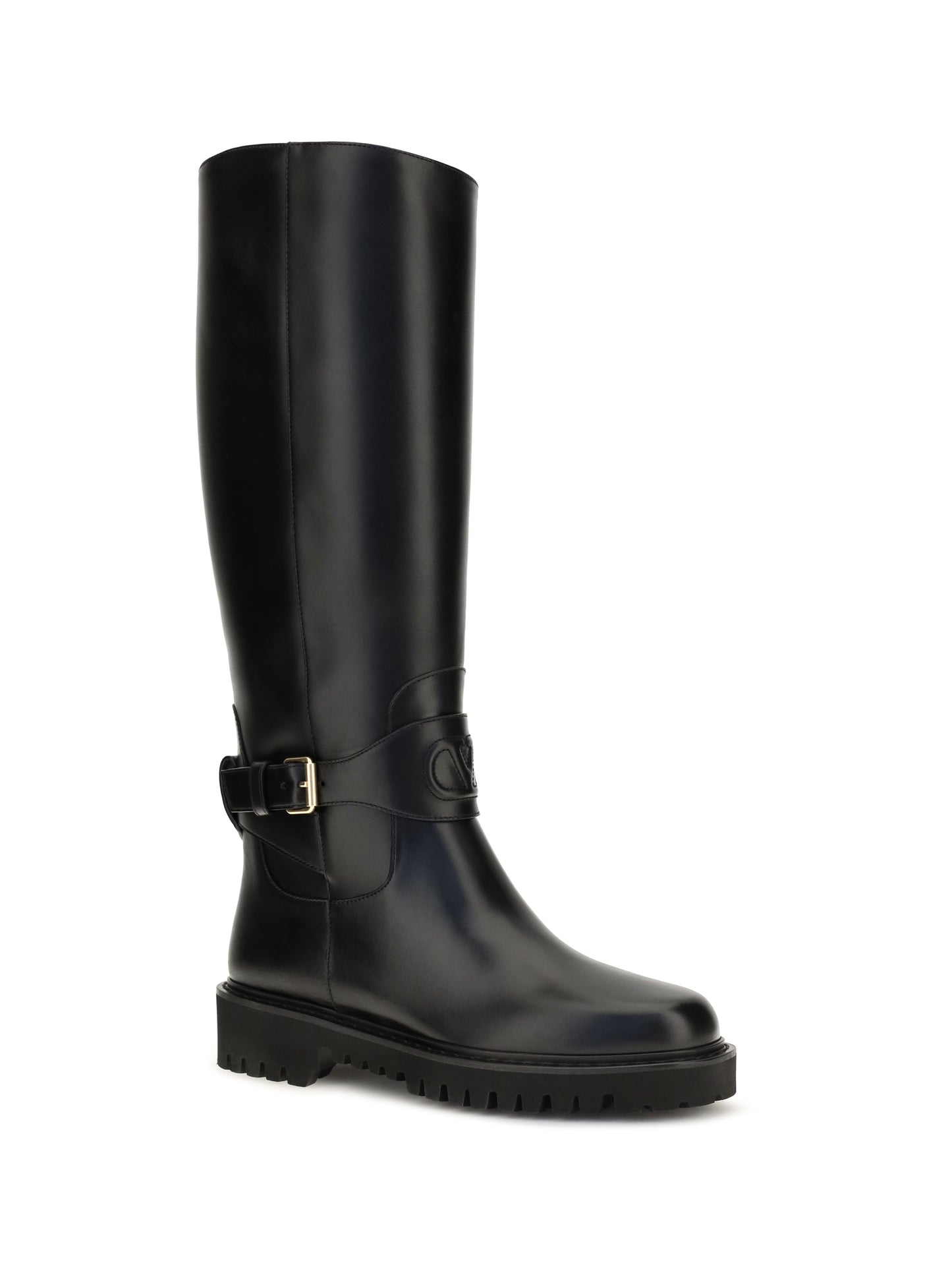 Valentino Garavani Women Vlogo Signature Calfskin High Boots VALENTINO GARAVANI