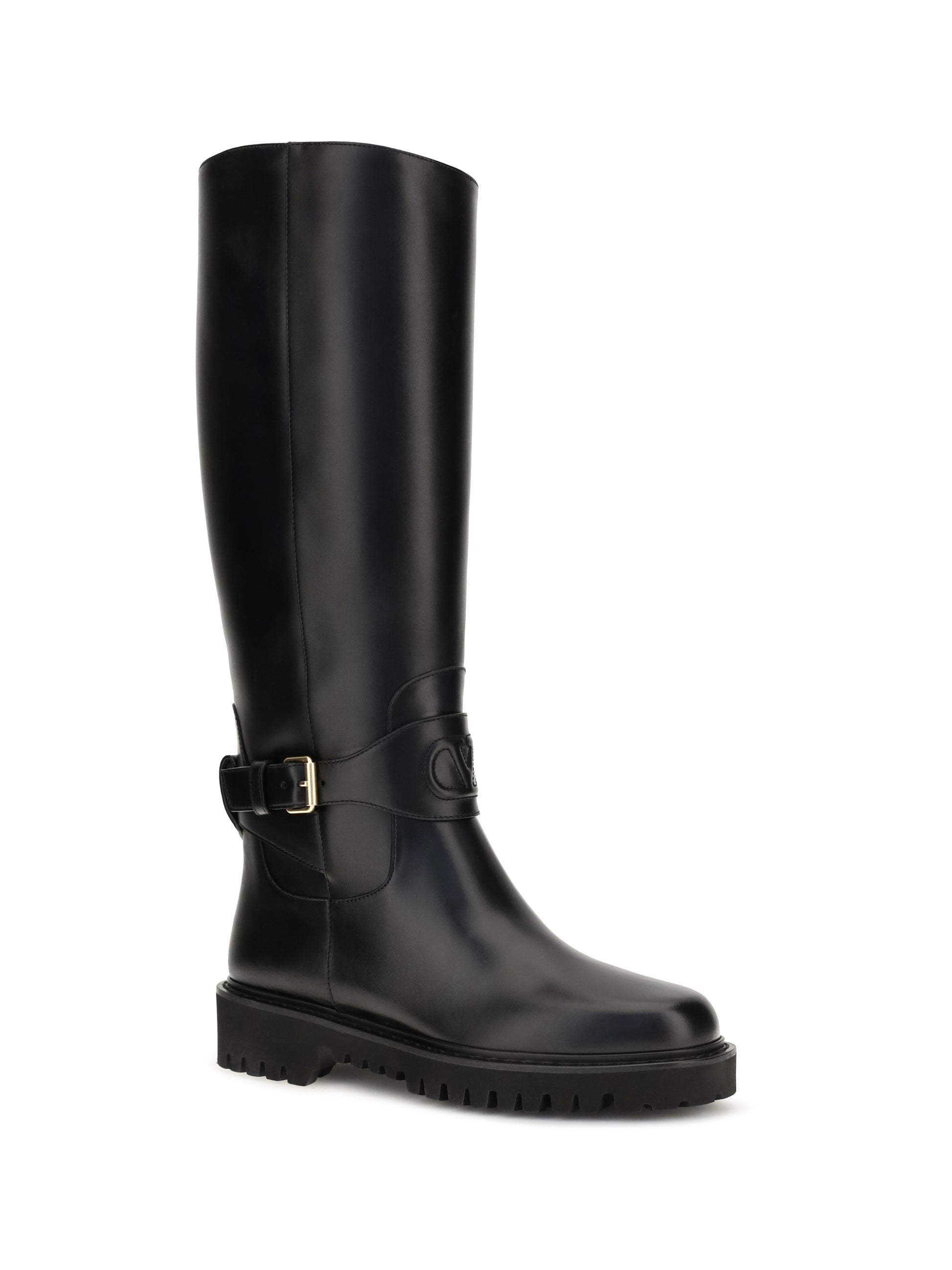Valentino Garavani Women Vlogo Signature Calfskin High Boots VALENTINO GARAVANI