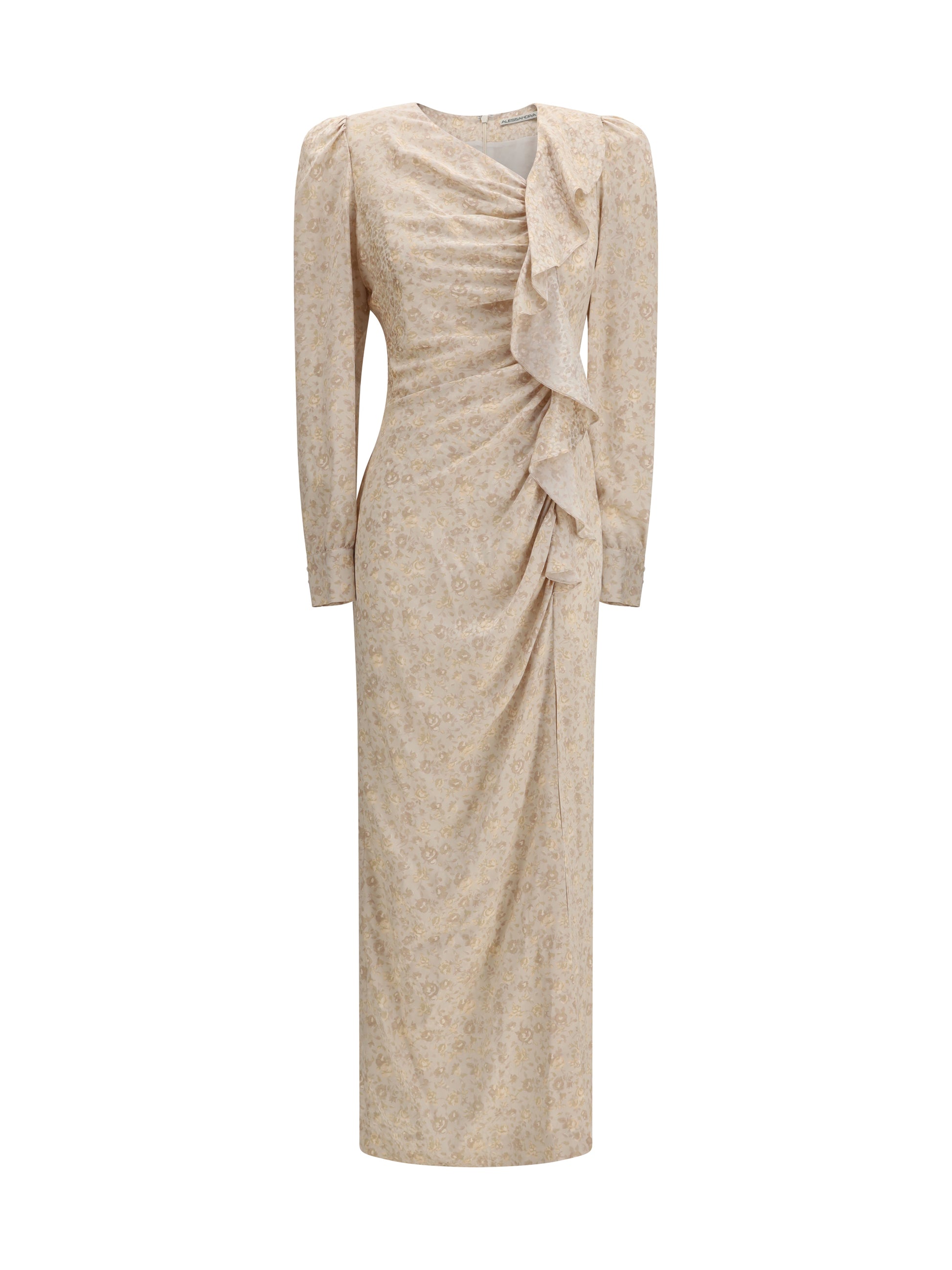 Alessandra Rich Women Jacquard Draped Dress With Flounces ALESSANDRA RICH