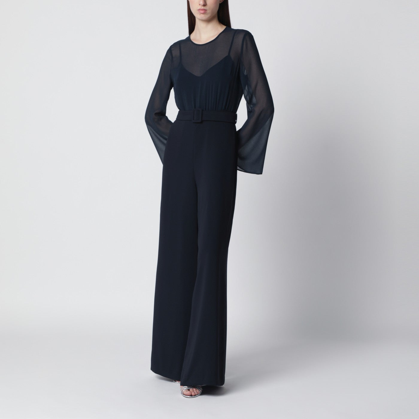 P.A.R.O.S.H. Blue Jumpsuit With Belt Women P.A.R.O.S.H.