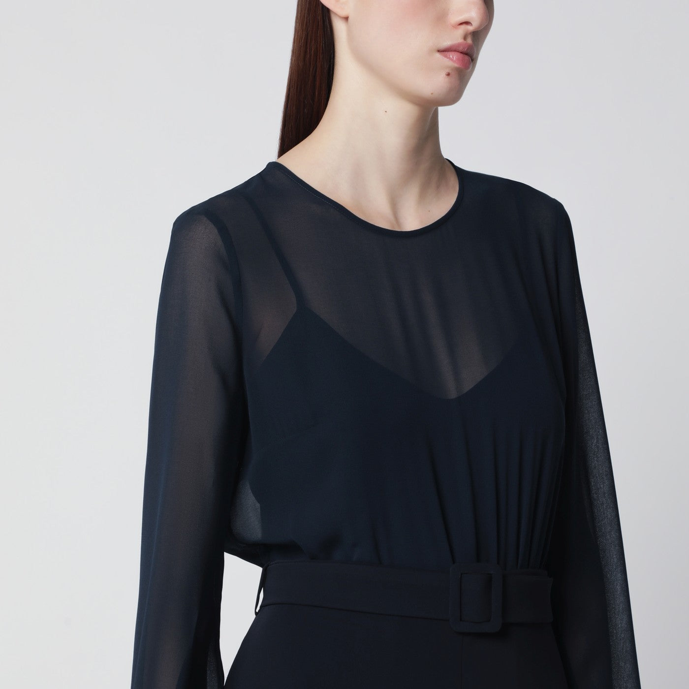 P.A.R.O.S.H. Blue Jumpsuit With Belt Women P.A.R.O.S.H.