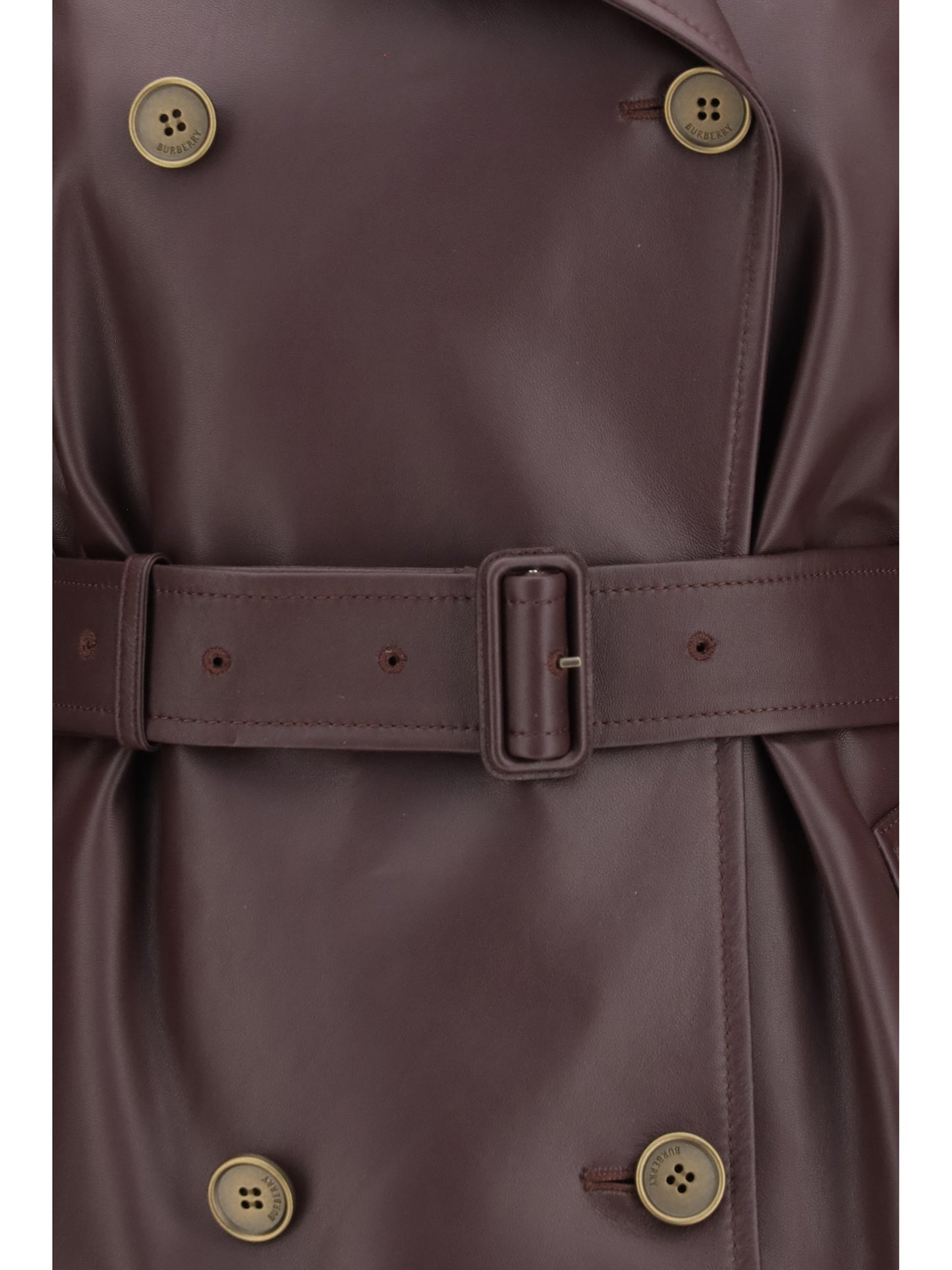 Burberry Women Short Leather Trench Coat BURBERRY