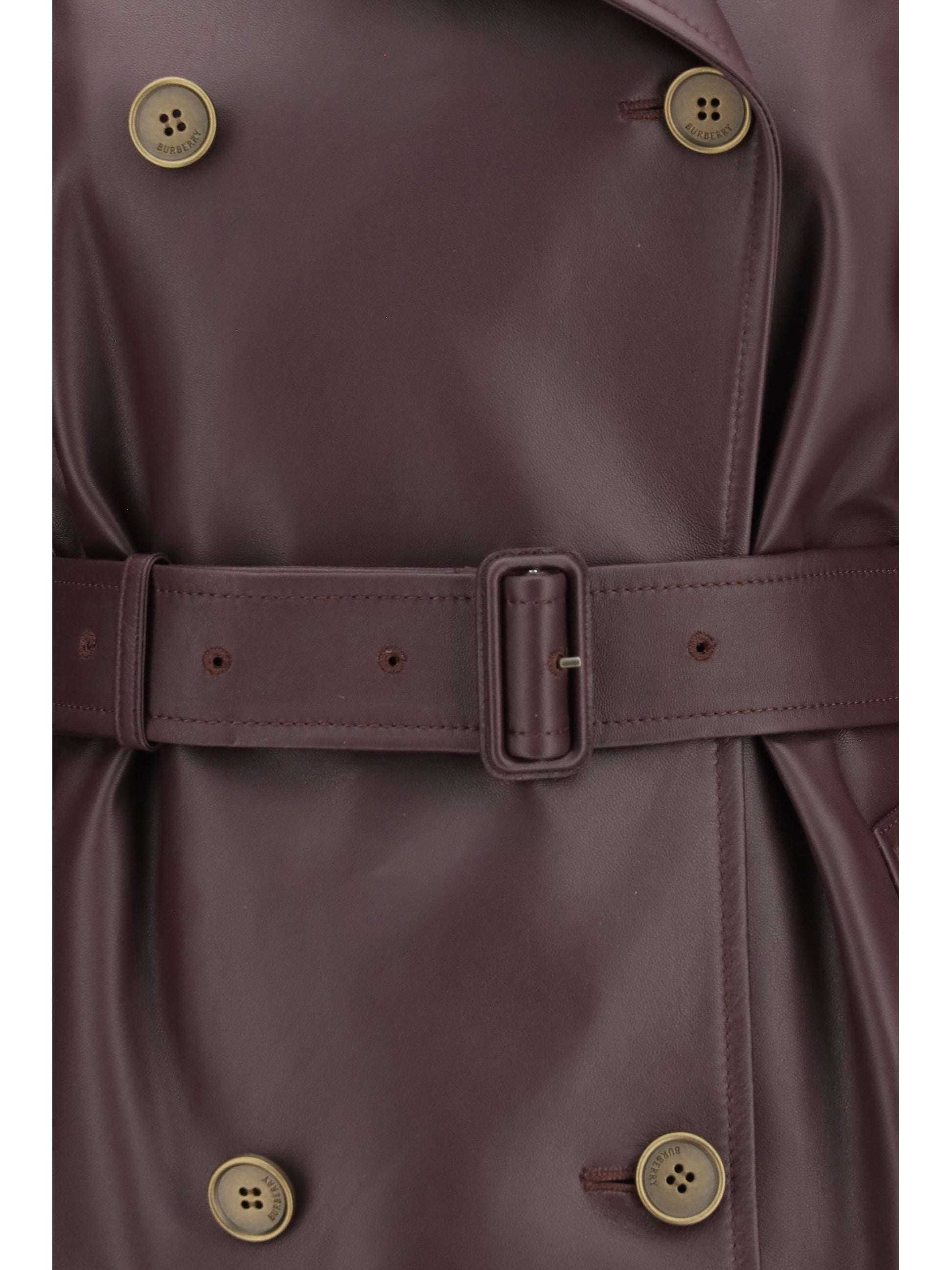 Burberry Women Short Leather Trench Coat BURBERRY