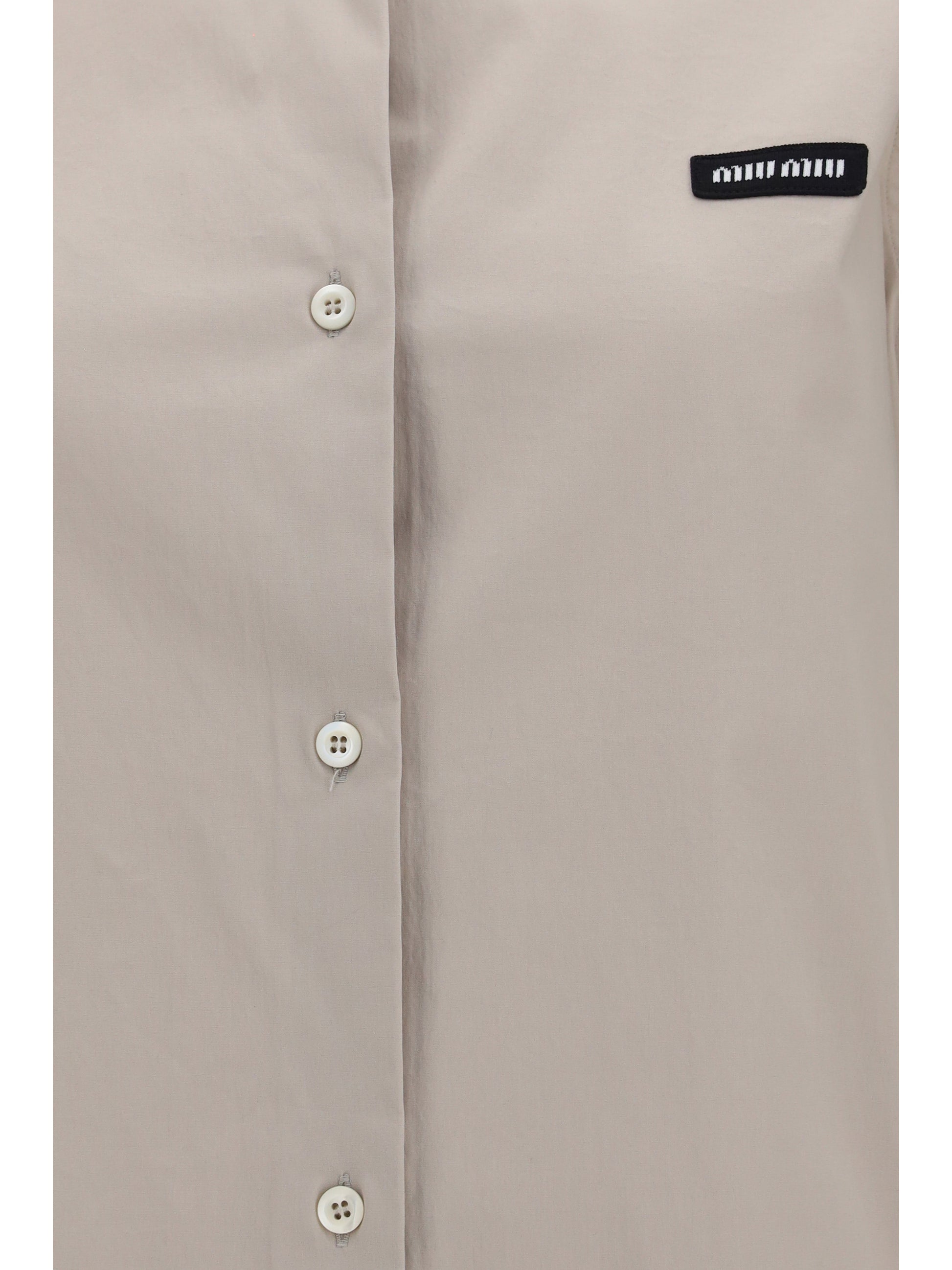 Miu Miu Women Stretch Poplin Shirt MIU MIU