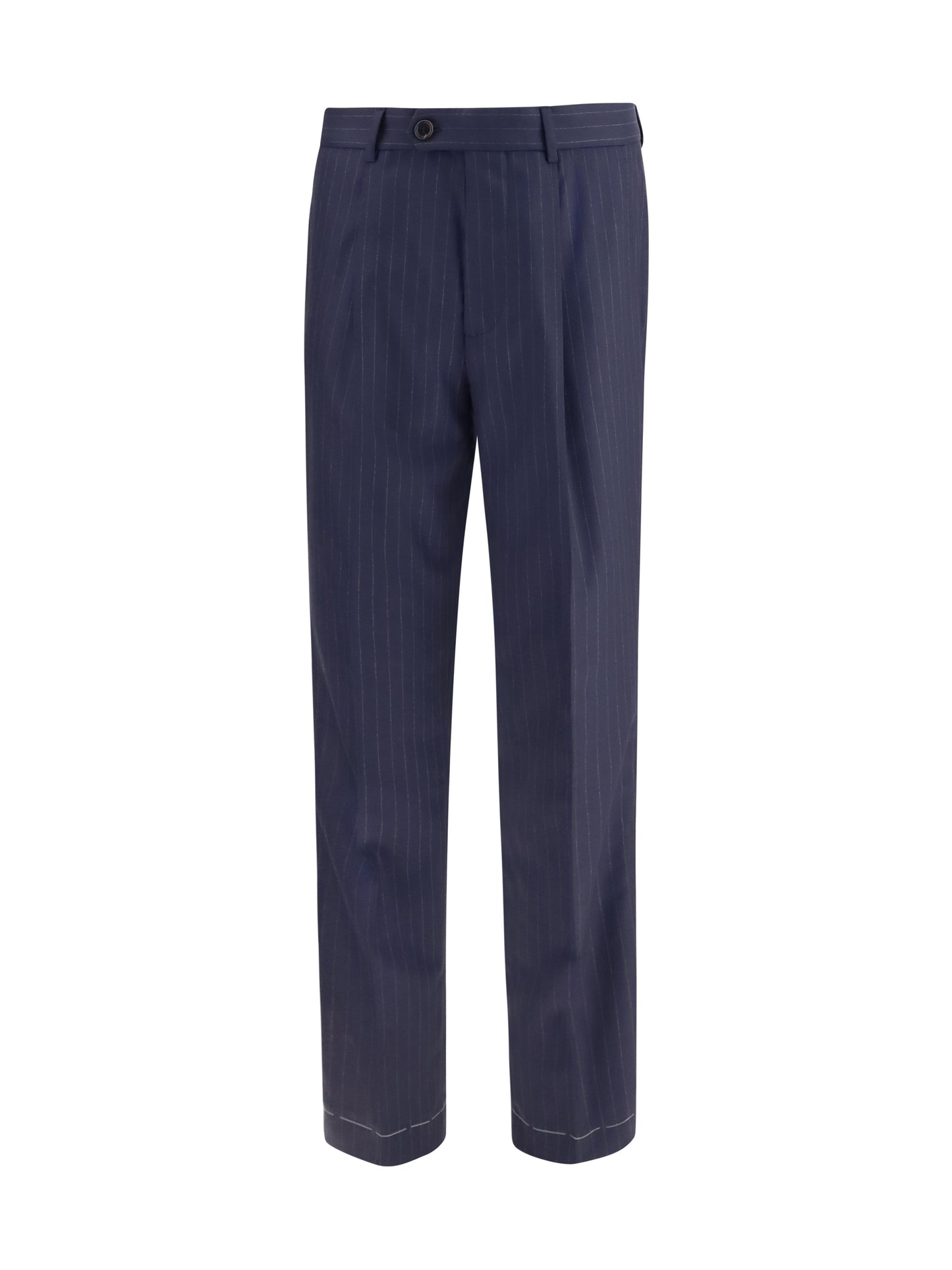Brunello Cucinelli Men Virgin Wool Batavia Pinstriped Pants BRUNELLO CUCINELLI
