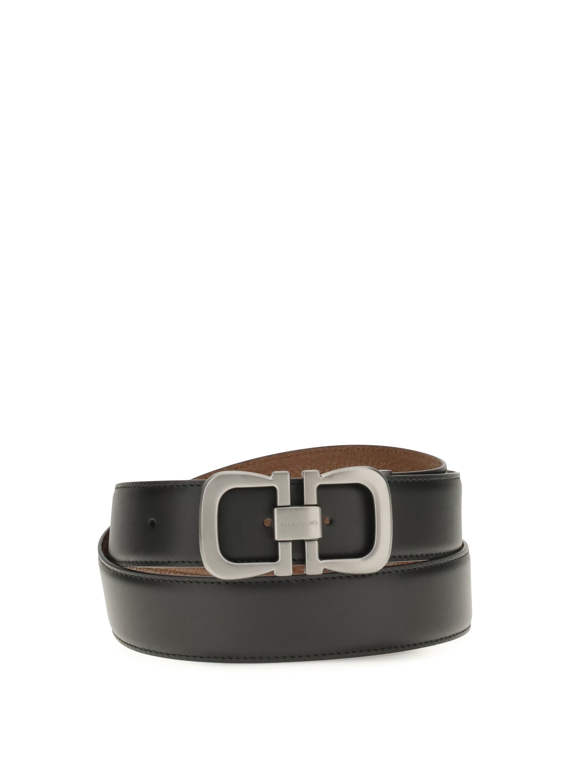 Ferragamo Men Reversible Leather Belt With Logo FERRAGAMO