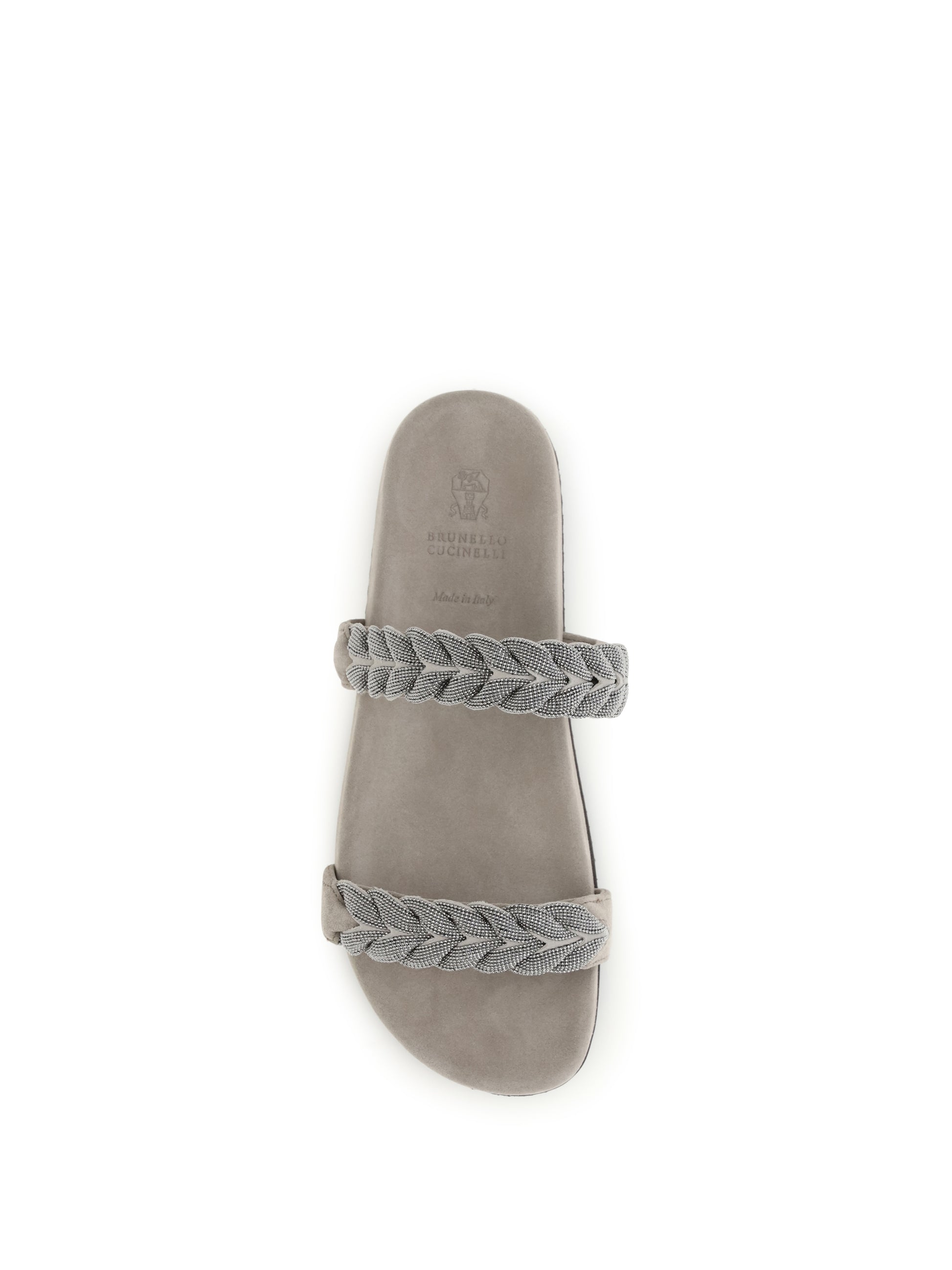 Brunello Cucinelli Women Laurel Leaf Monili-Embellished Slides BRUNELLO CUCINELLI