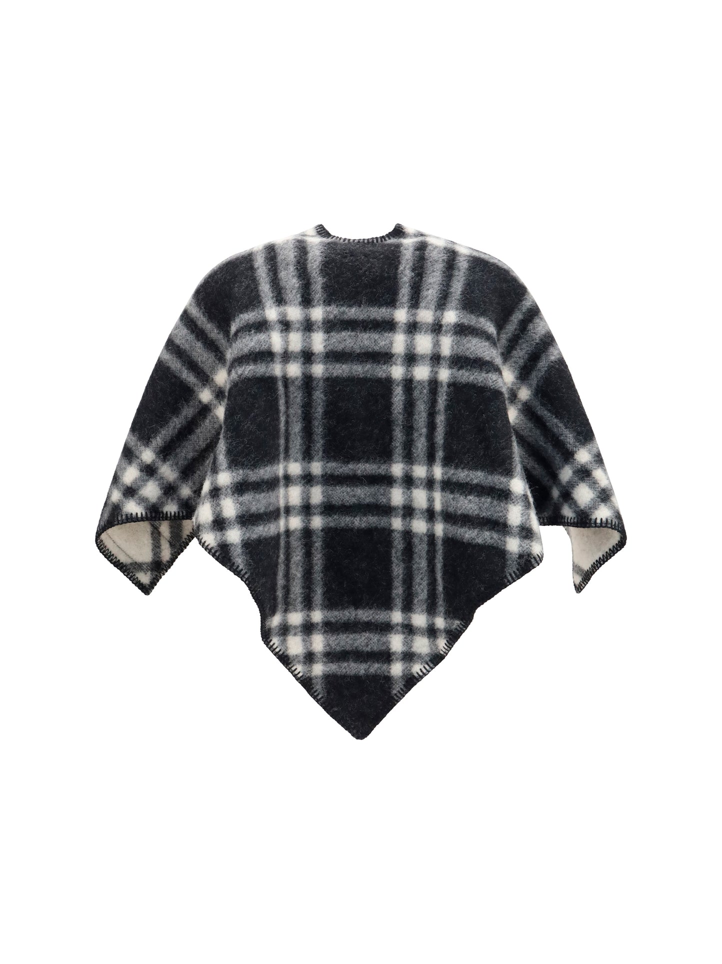 Burberry Women Short Wool Check Poncho BURBERRY