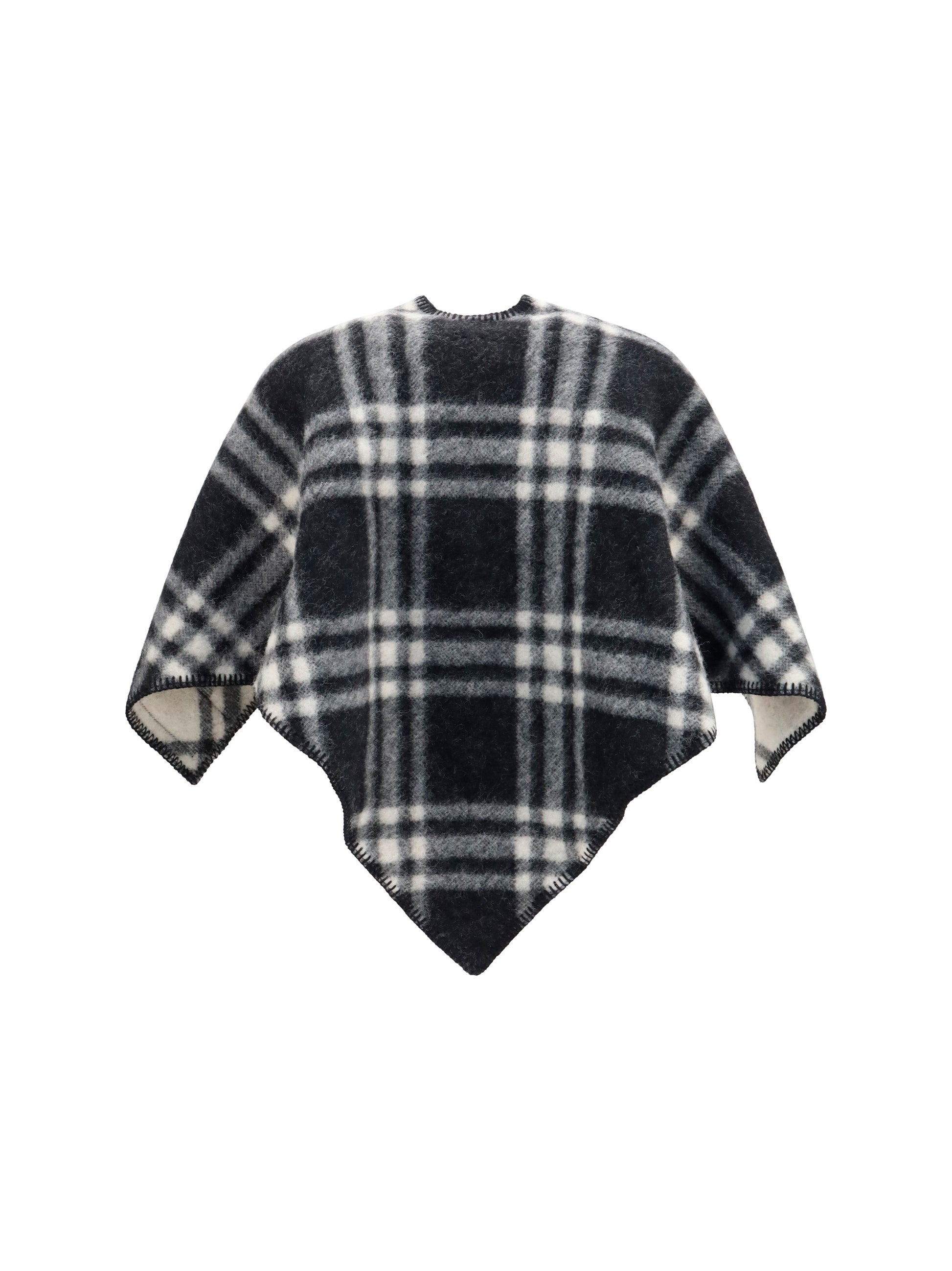 Burberry Women Short Wool Check Poncho BURBERRY