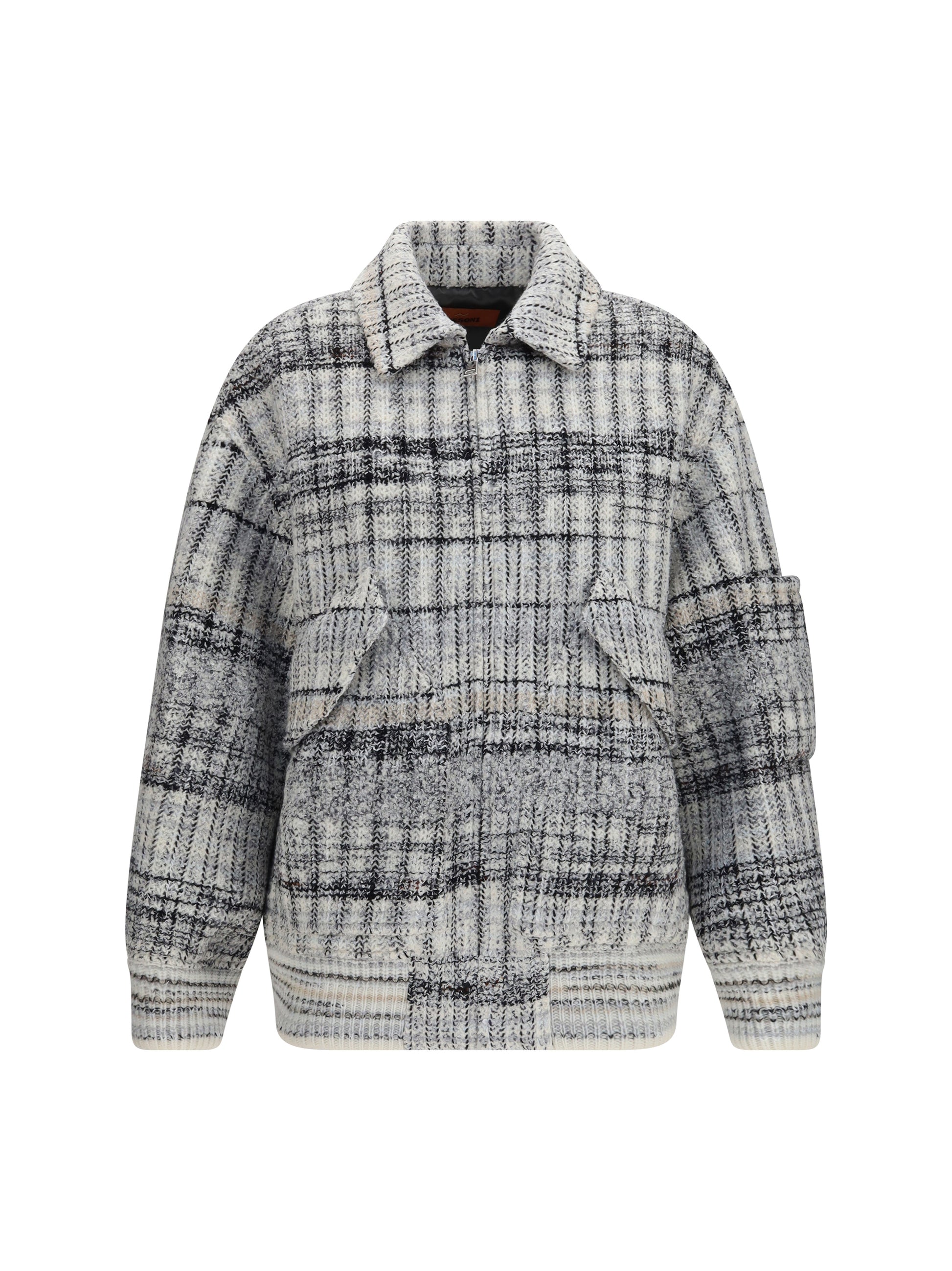 Missoni Women Oversized Check Wool-Blend Bomber Jacket MISSONI