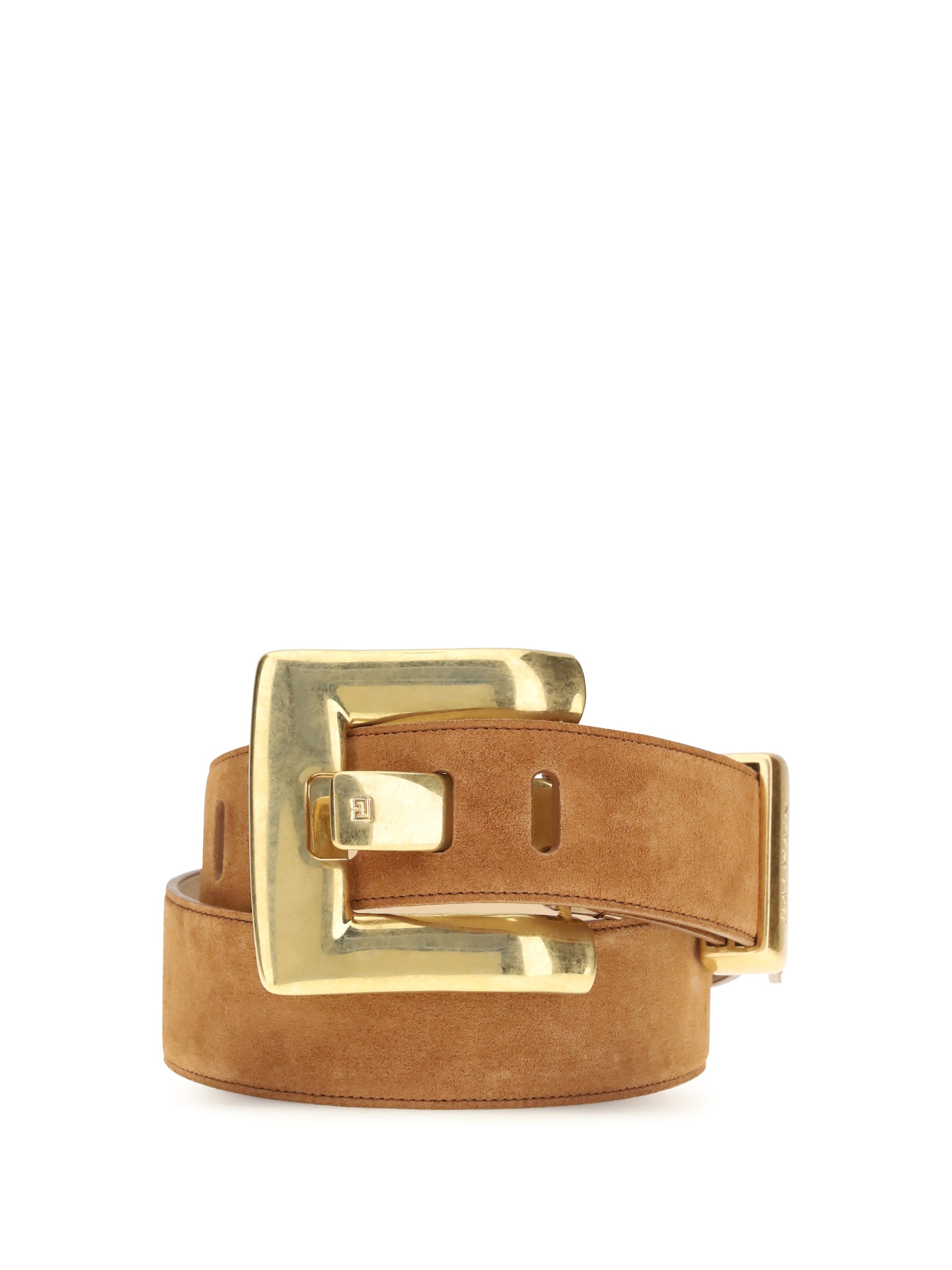 Balmain Women Anthem Belt In Suede Leather BALMAIN