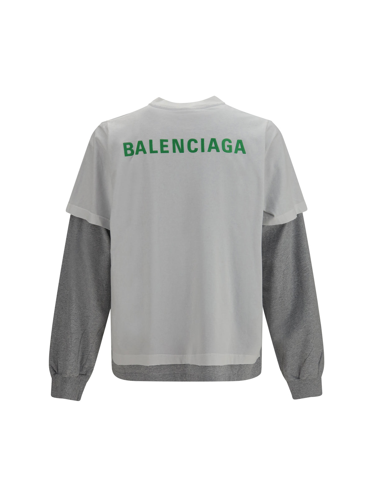 Balenciaga Men Double-Sleeve Cotton T-Shirt BALENCIAGA