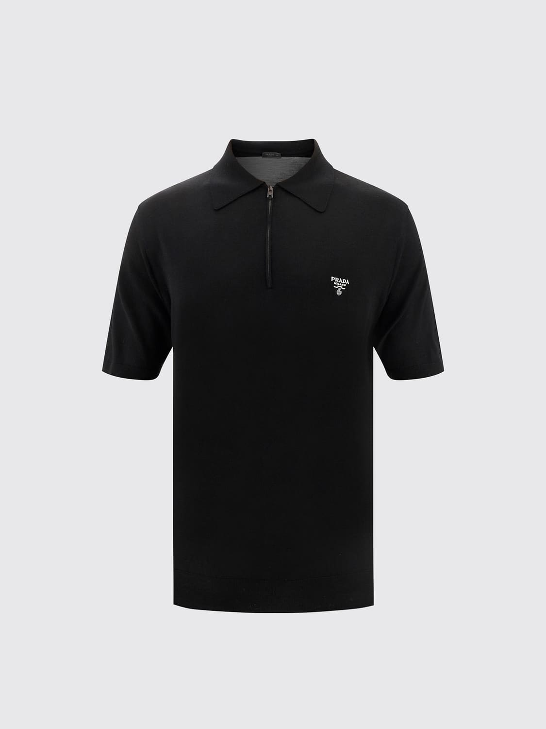 Prada Men Prada Polo Shirt In Wool With Logo And Zip Placket PRADA