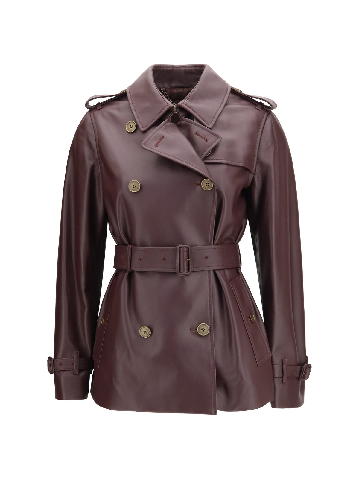 Burberry Women Short Leather Trench Coat BURBERRY