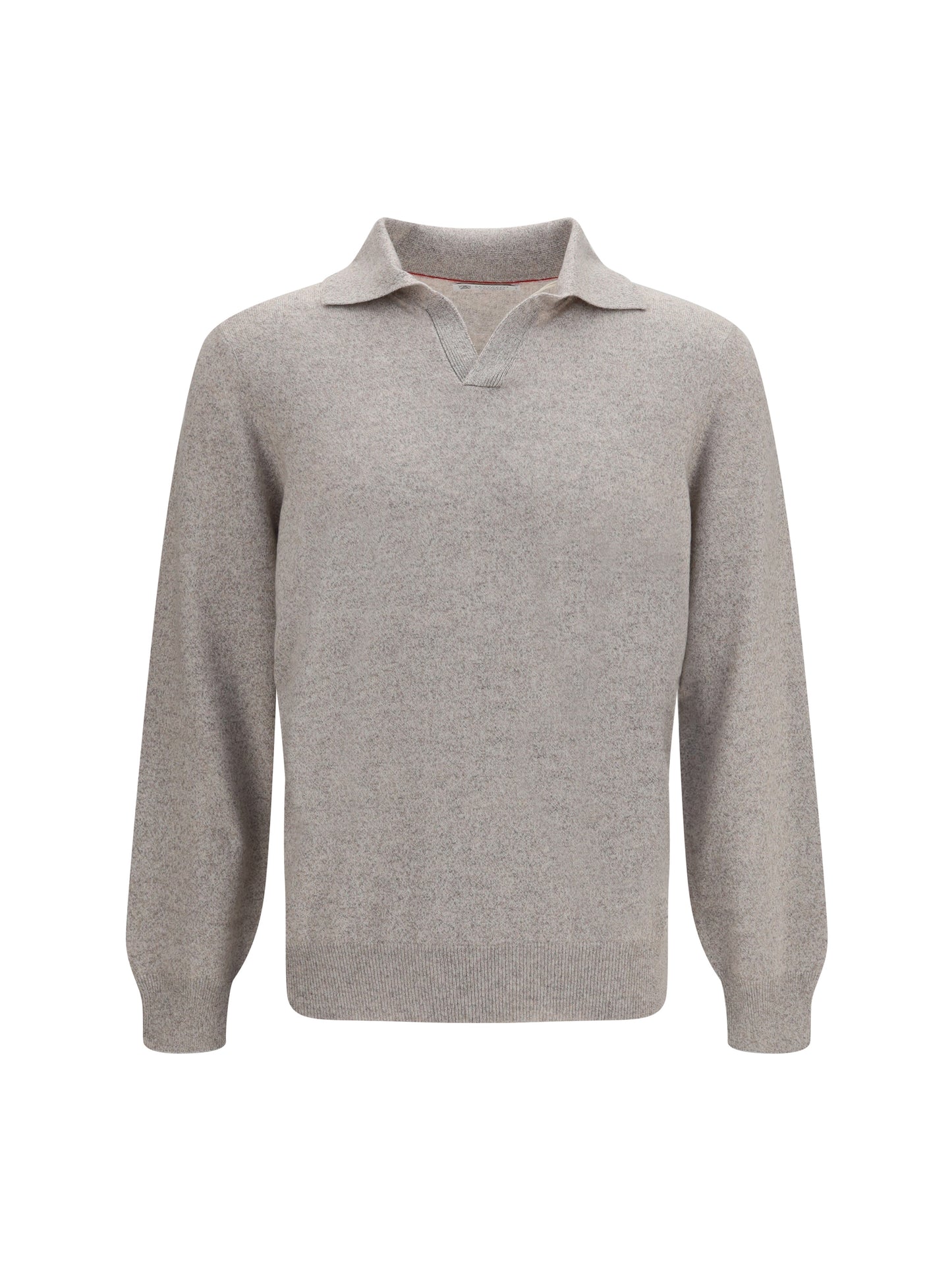 Brunello Cucinelli Men Mouliné Cashmere Knit Polo BRUNELLO CUCINELLI