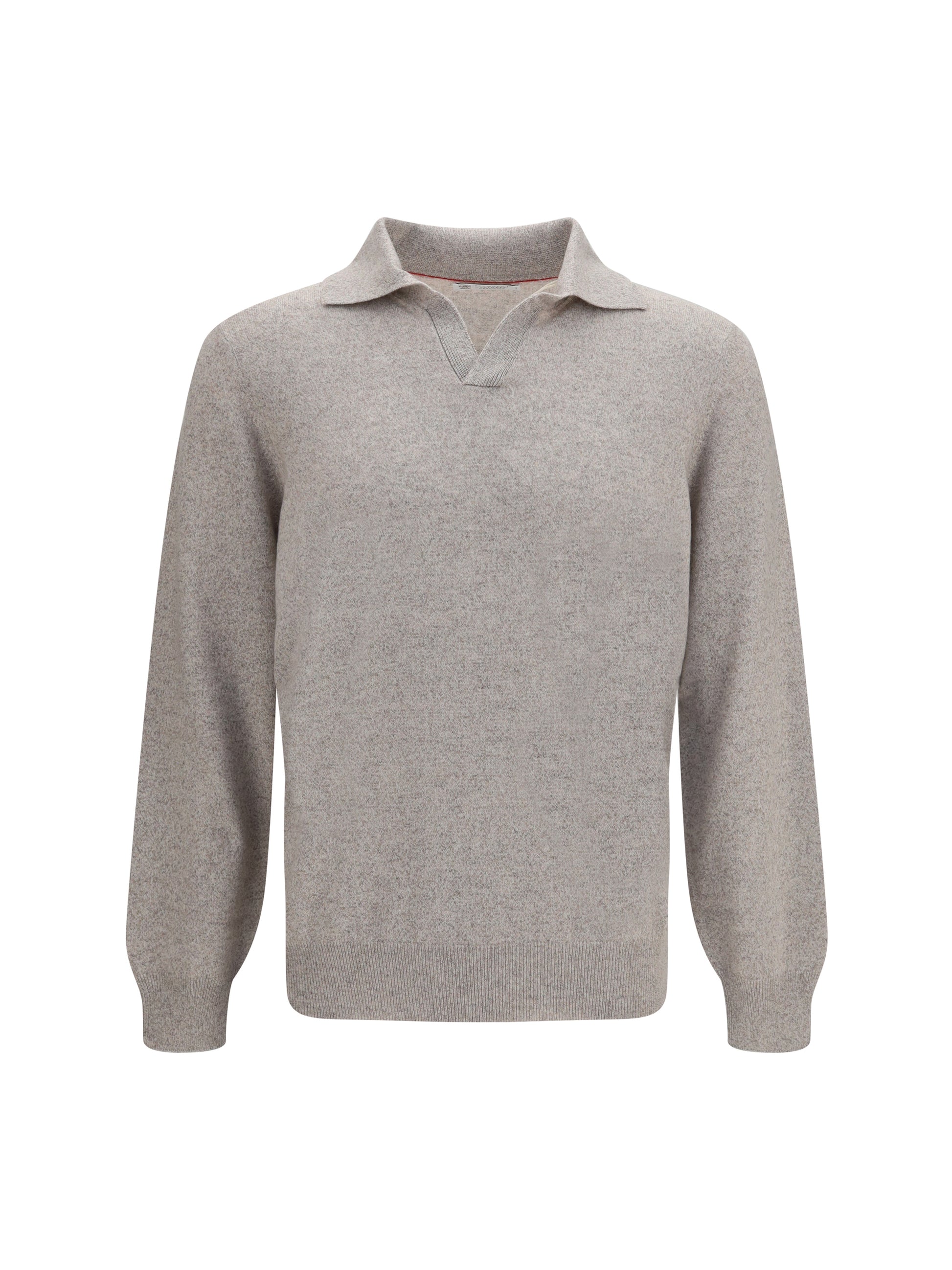 Brunello Cucinelli Men Mouliné Cashmere Knit Polo BRUNELLO CUCINELLI