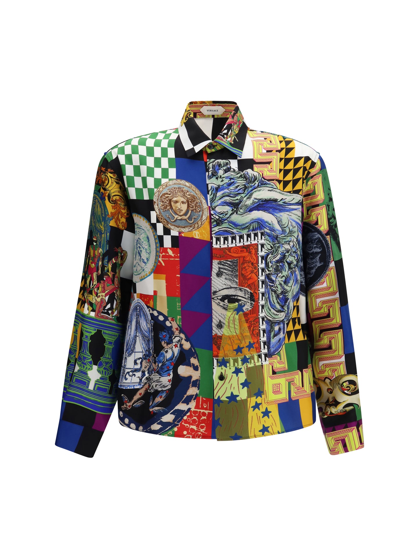 Versace Men Medusa Print Silk Twill Shirt VERSACE