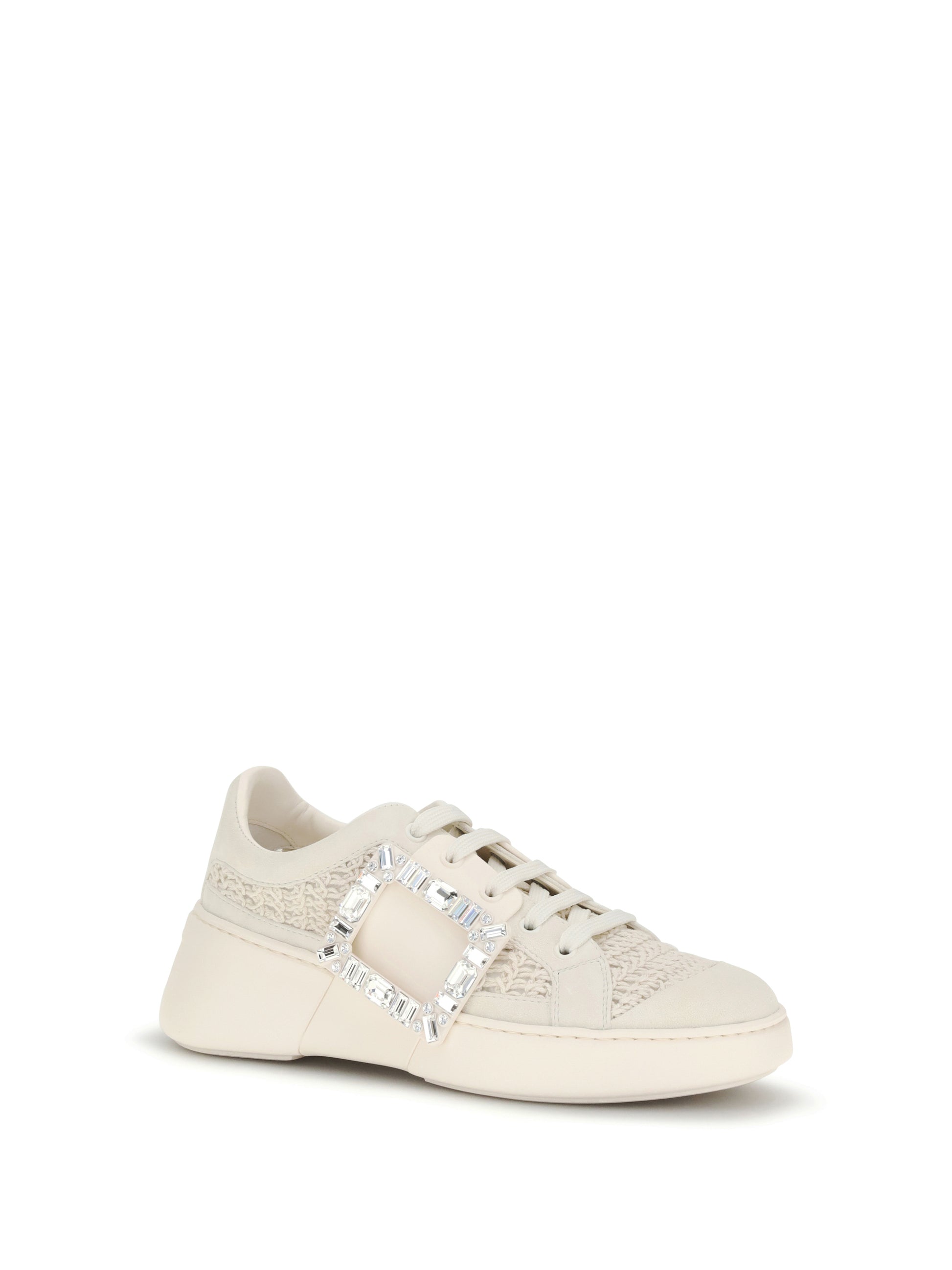 Roger Vivier Women Viv' Skate Leather Sneakers With Embroderies Details ROGER VIVIER