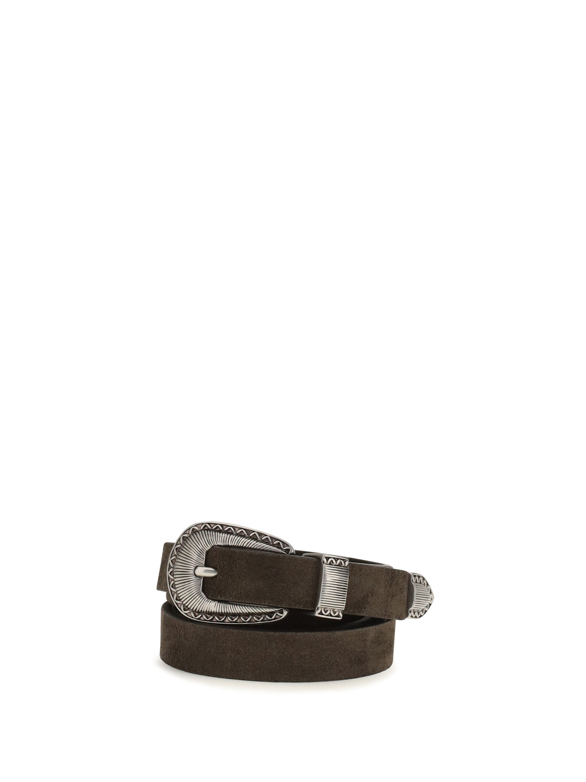 Brunello Cucinelli Men Suede Belt With Prong Buckle BRUNELLO CUCINELLI