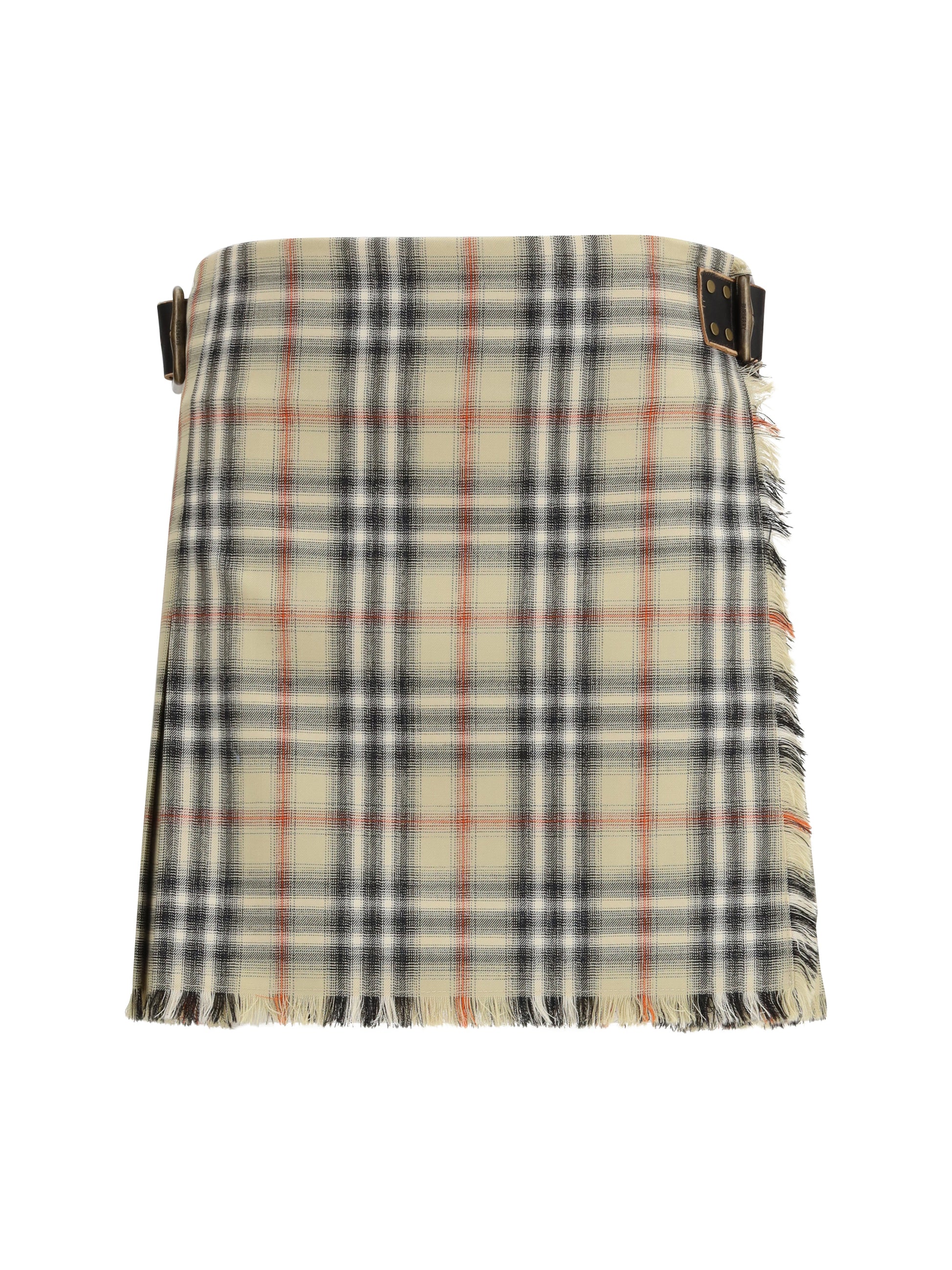 Burberry Women Check Wool Mini Skirt BURBERRY
