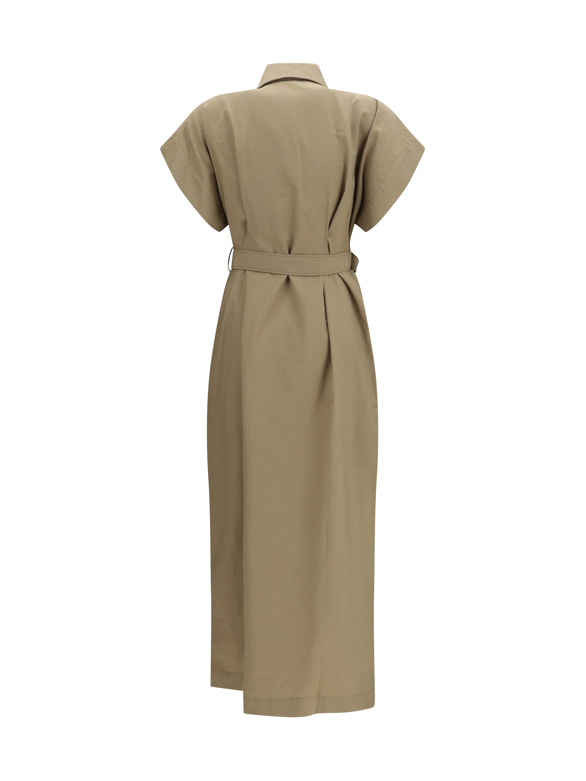 Brunello Cucinelli Women Pocket Belted Midi Dress BRUNELLO CUCINELLI