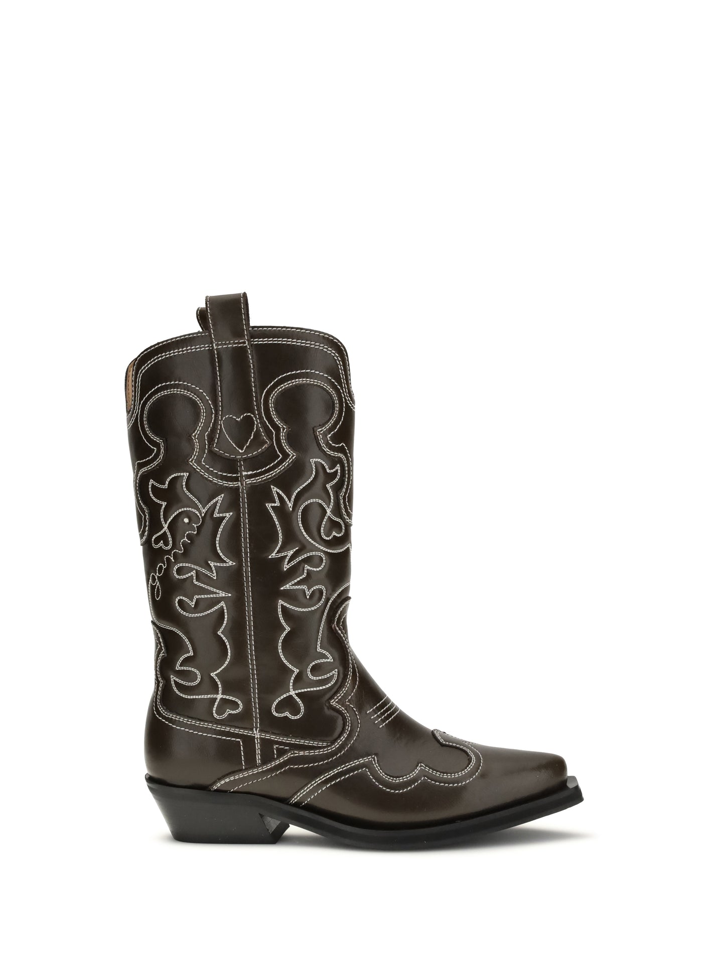 Ganni Women Faux-Leather Texan Boots GANNI