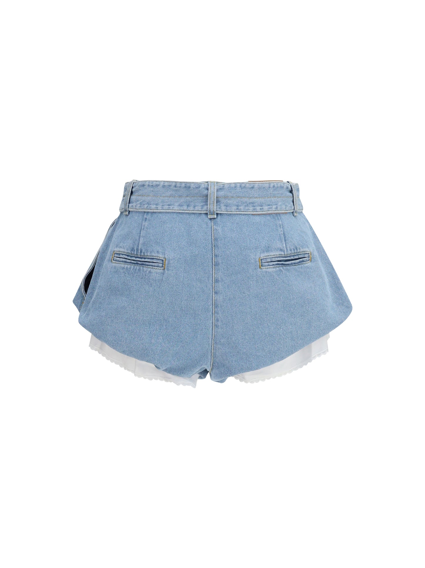 Magda Butrym Women Flared Denim Shorts With Undershorts